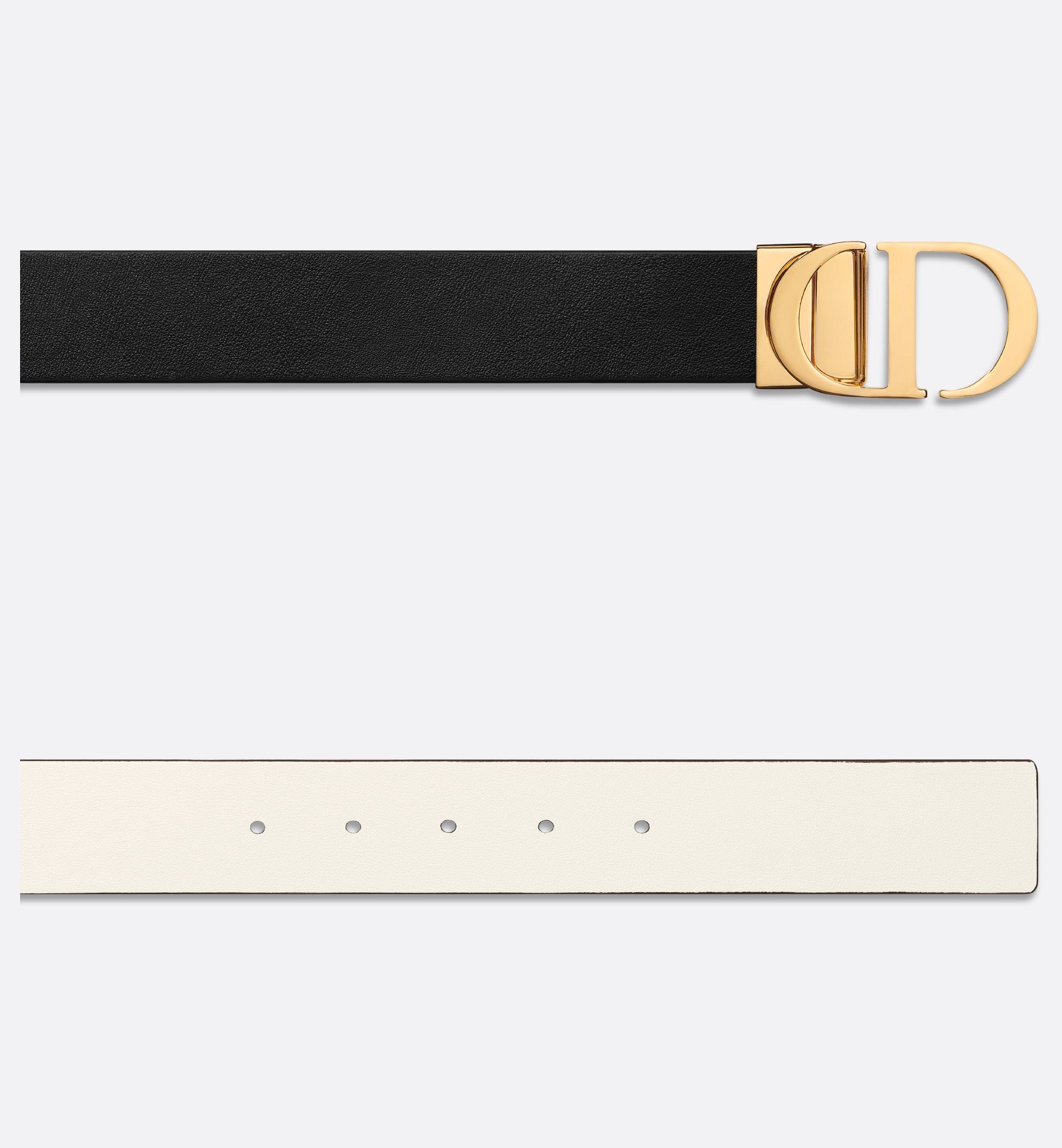 30 Montaigne Reversible Belt Black And Latte Smooth Calfskin 35 mm