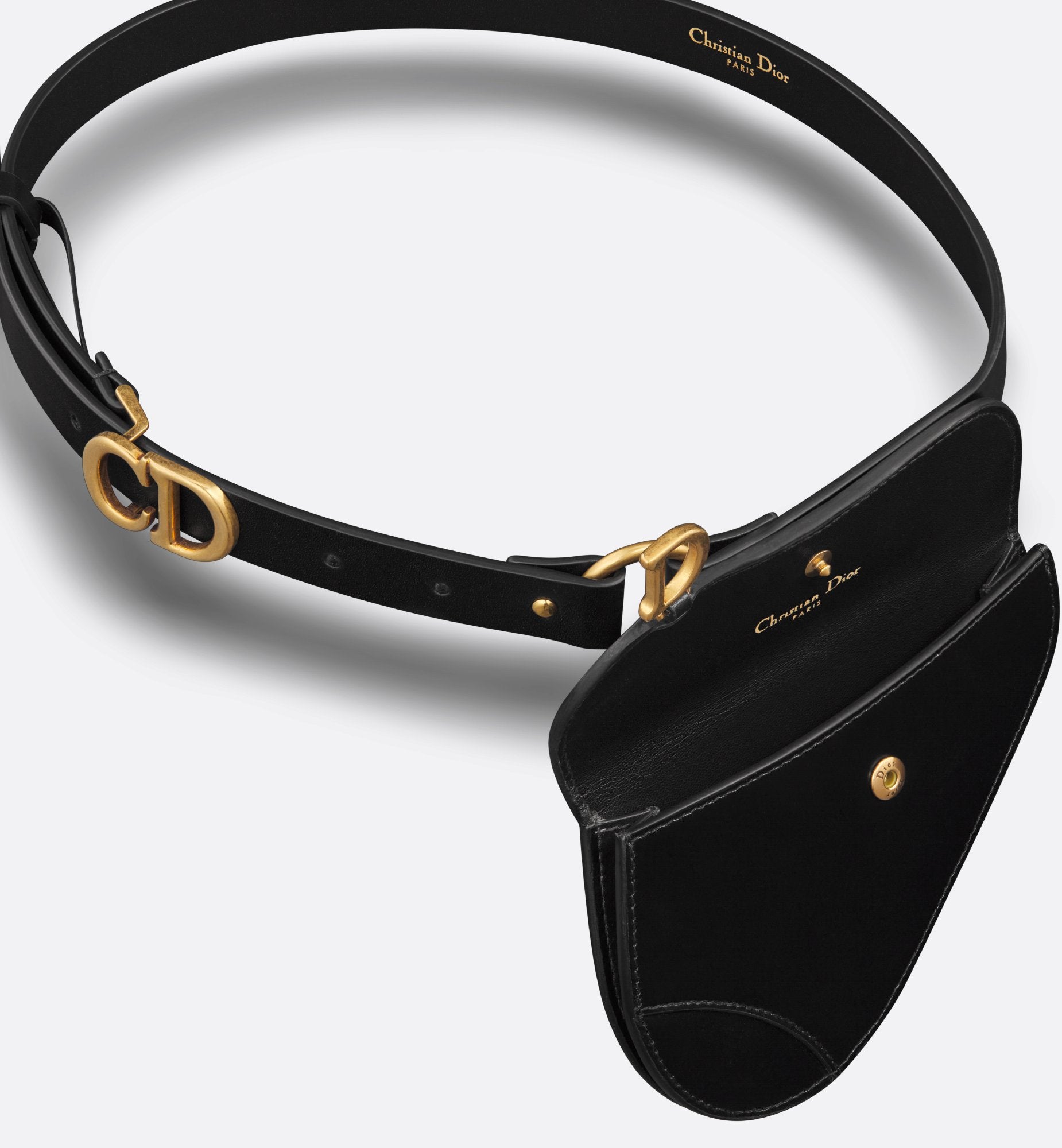 Saddle Removable Pouch Belt Black Ultrasoft Calfskin And Lambskin 20 mm