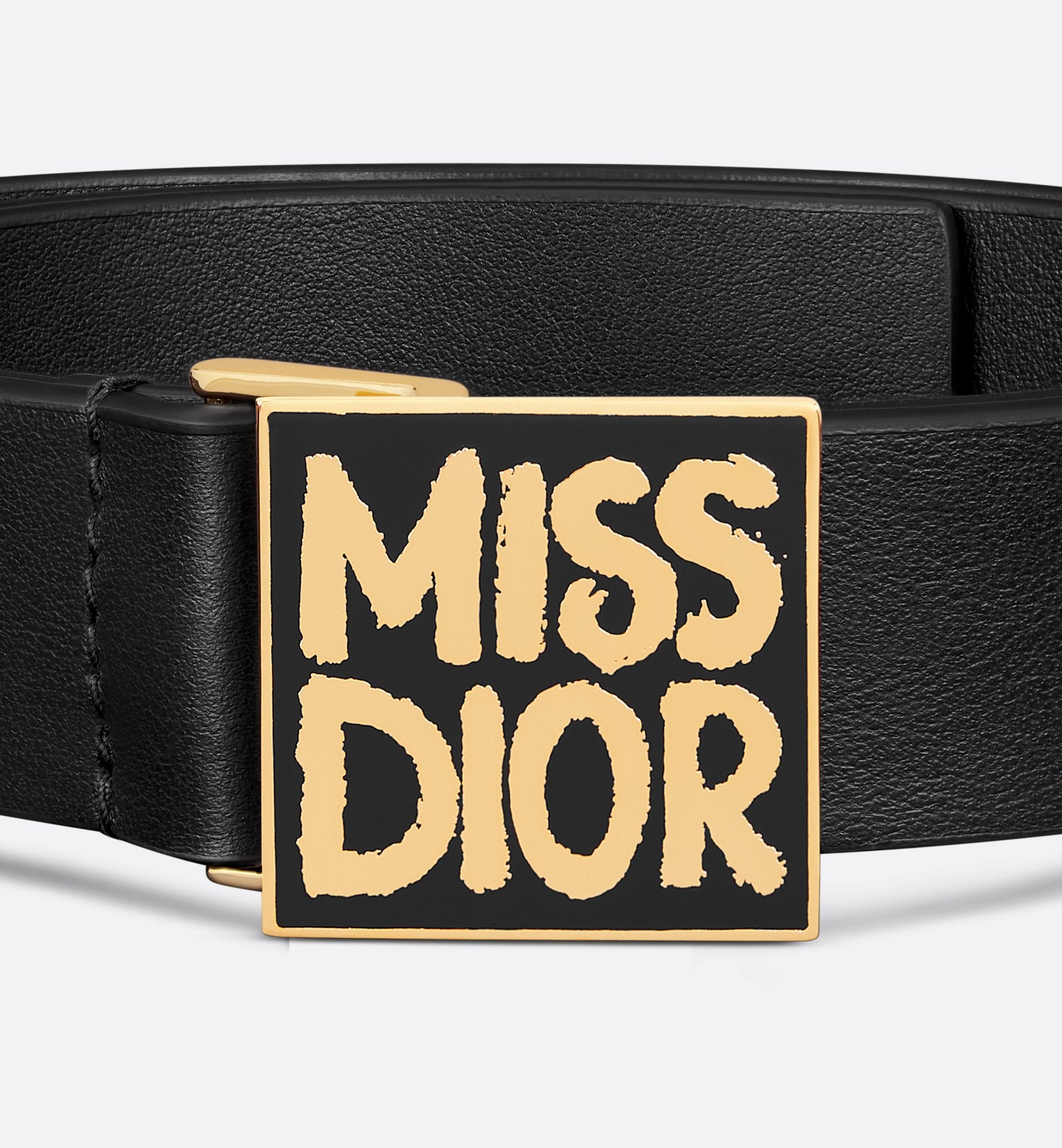 Miss Dior Graffiti Belt Black Smooth Calfskin 25 mm