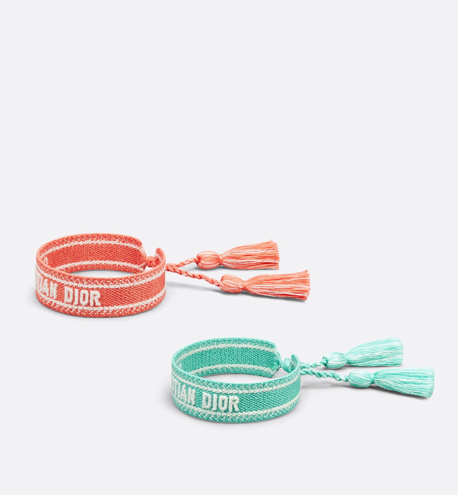 Dioriviera Christian Dior Bracelet Set Aquamarina And Coral Cotton