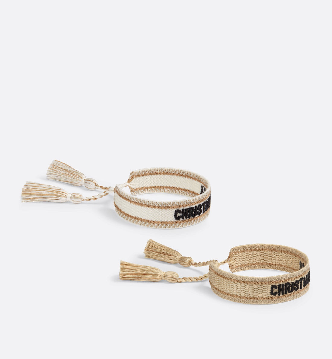 Bracelet Set White And Sand Colored Cotton