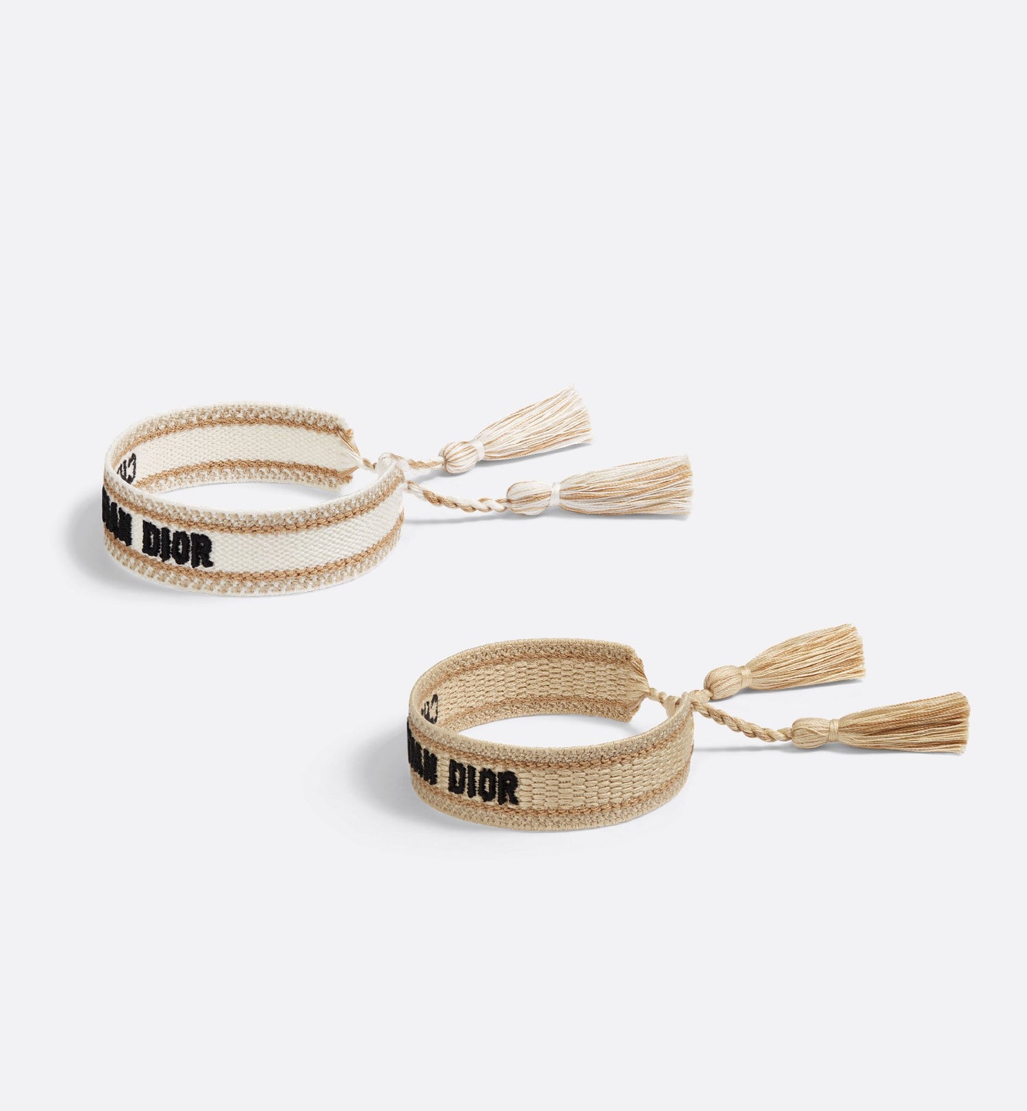 Bracelet Set White And Sand Colored Cotton