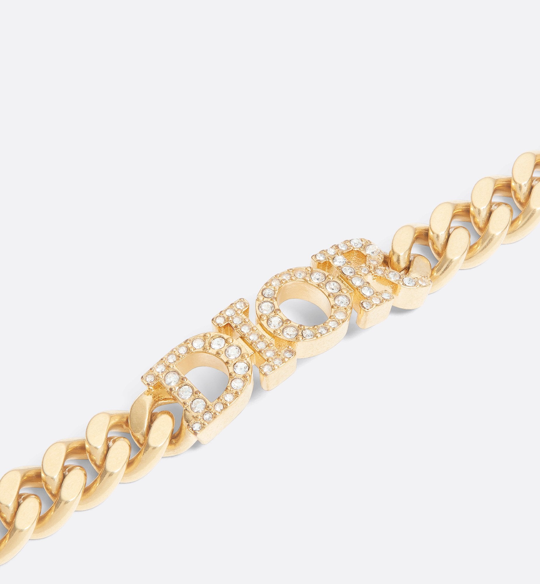 Dio(R)Evolution Bracelet Gold Finish Metal And White Crystals