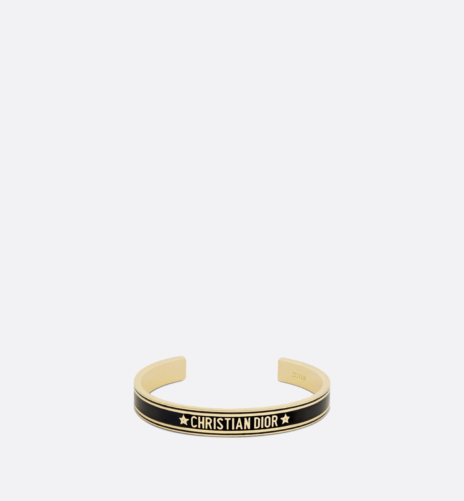 Code Bangle Gold Finish Metal And Black Lacquer