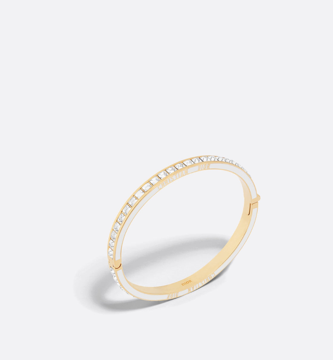 Dior Night Code Bangle Gold Finish Metal White Crystals And White Lacquer