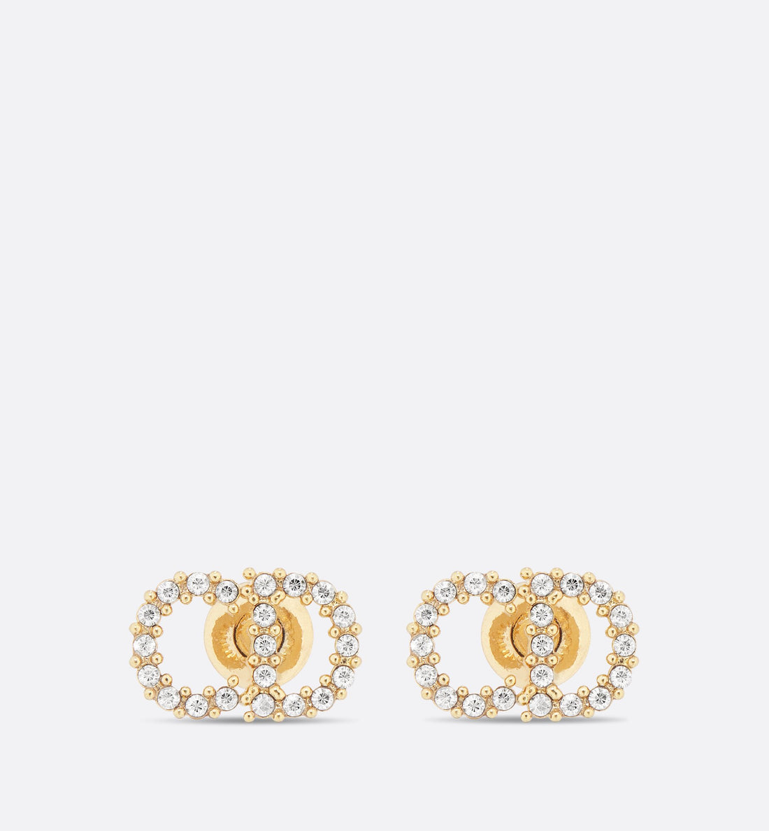 Clair D Lune Earrings Gold Finish Metal And White Crystals