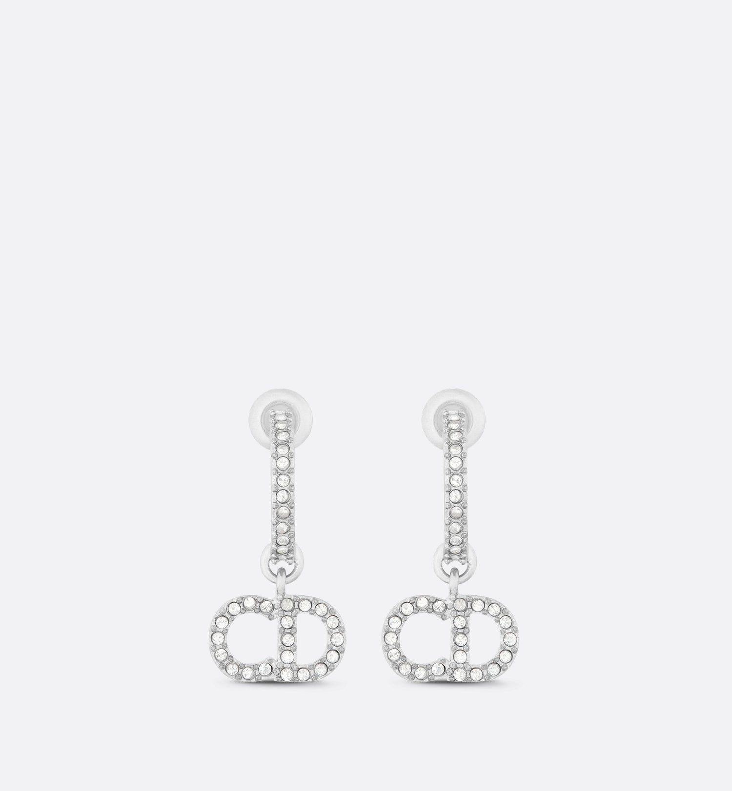 Clair D Lune Earrings Silver Finish Metal And Silver-Tone Crystals