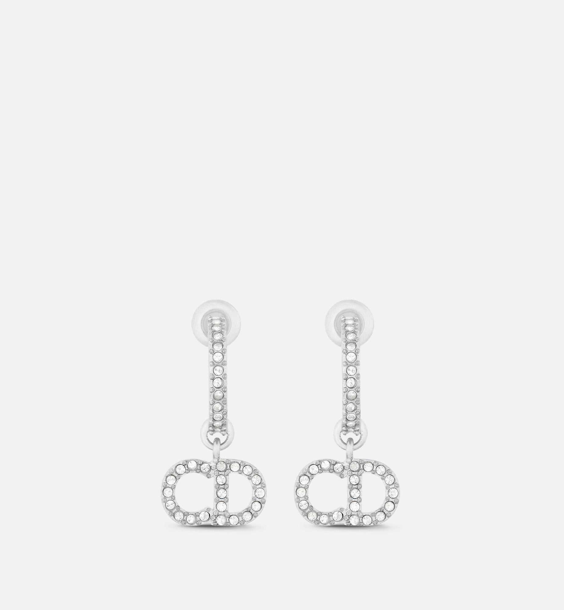 Clair D Lune Earrings Silver Finish Metal And Silver-Tone Crystals