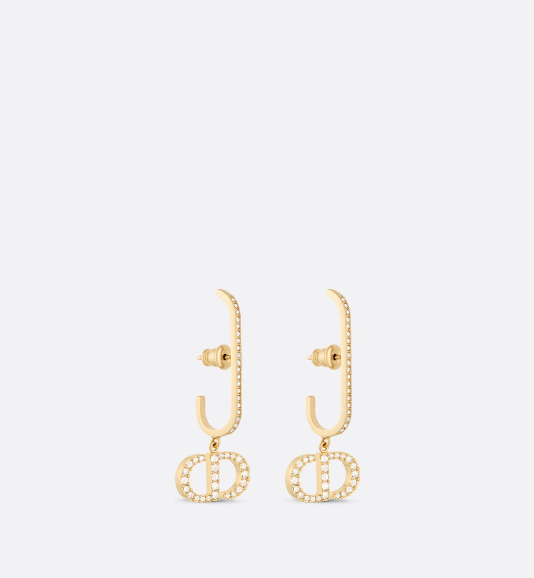 30 Montaigne Earrings Gold Finish Metal And White Crystals