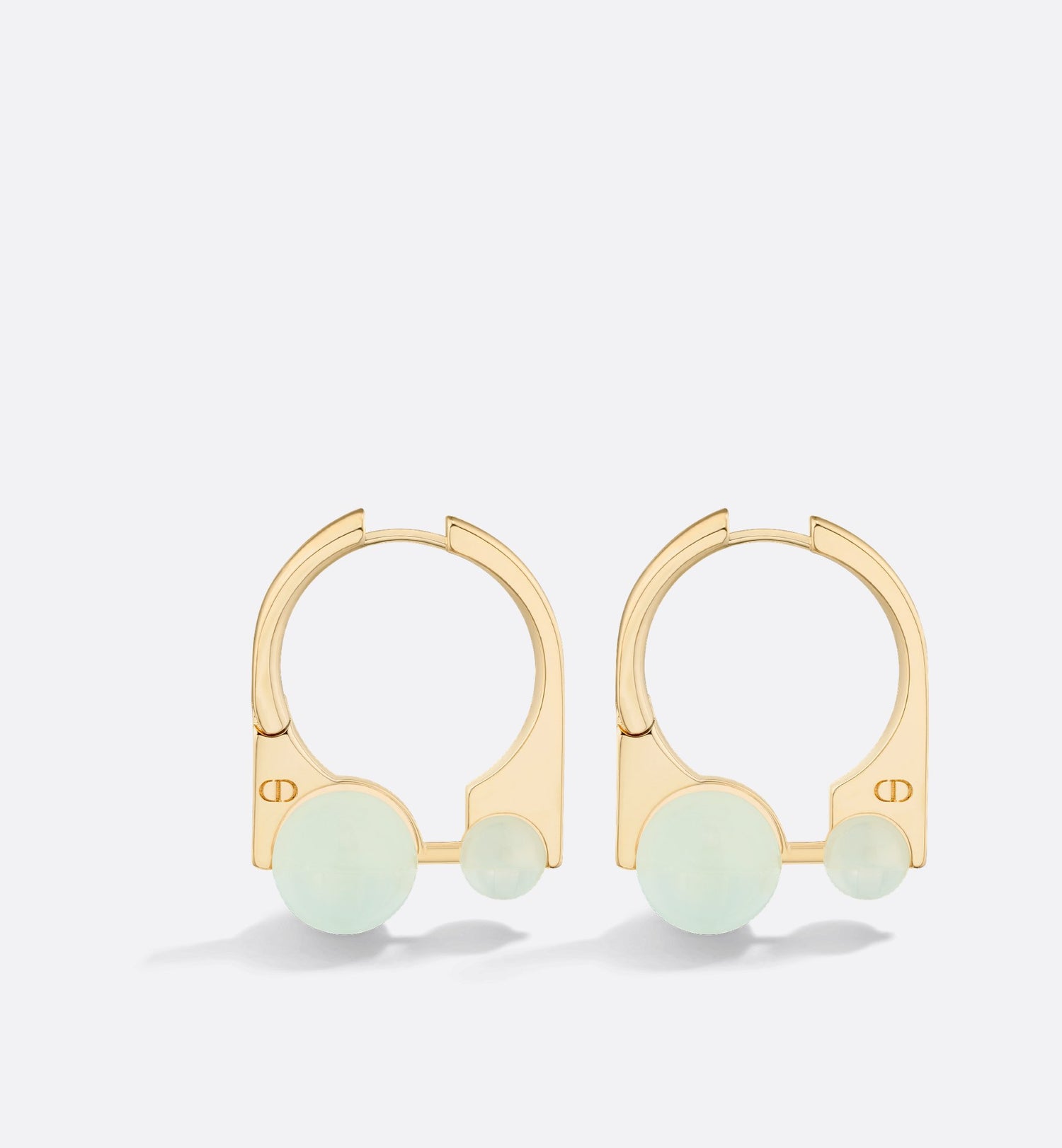 Medium Dior Tribales New Look Earrings Gold Finish Metal And Pastel Mint Resin Pearls