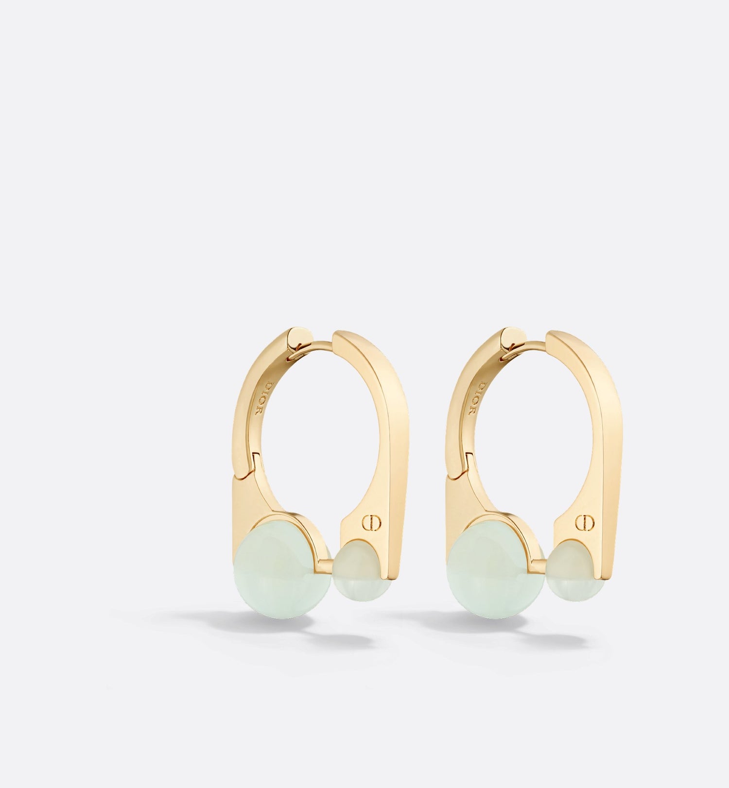 Medium Dior Tribales New Look Earrings Gold Finish Metal And Pastel Mint Resin Pearls