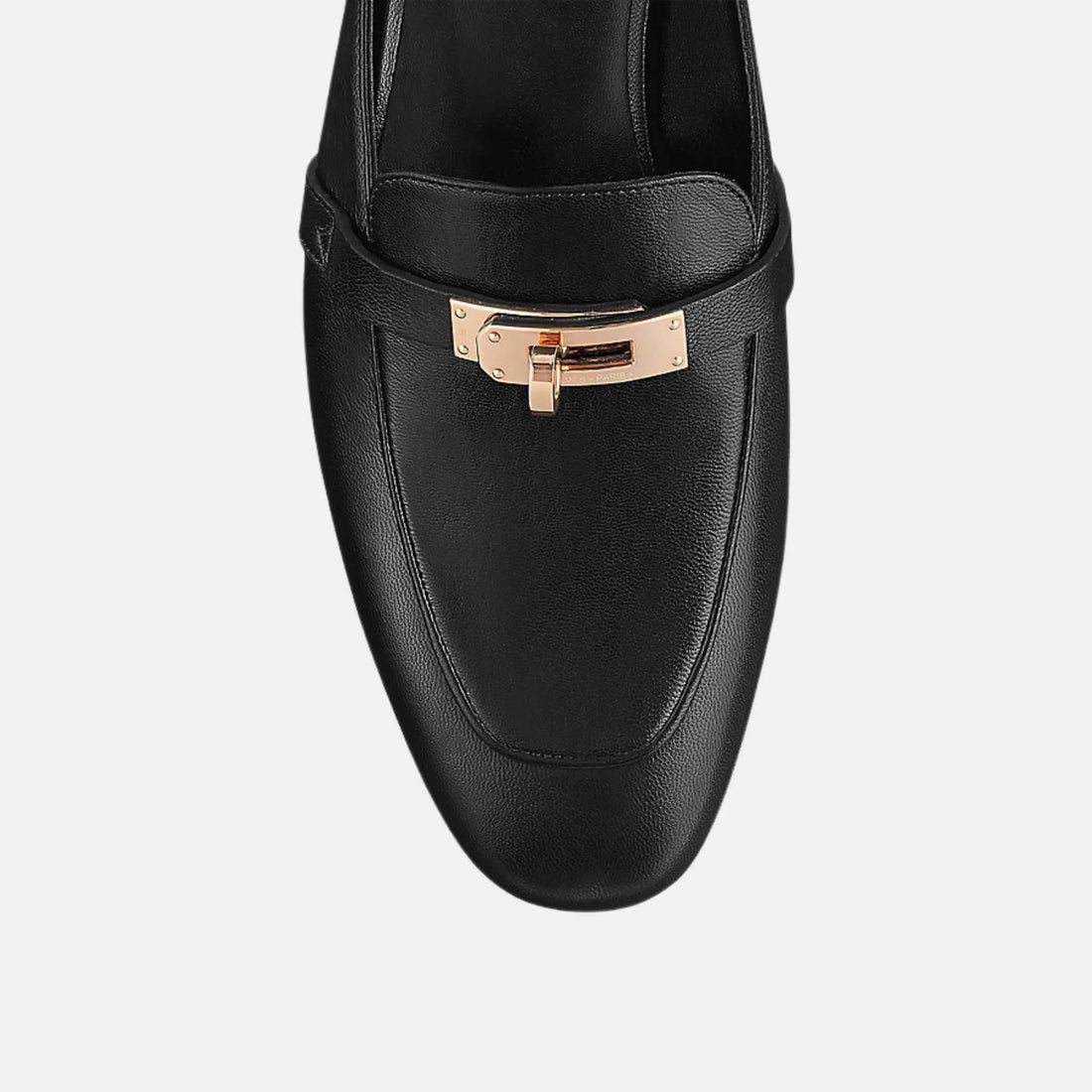 Hermes Oz mule من جلد الماعز RGHW، أسود، علوي