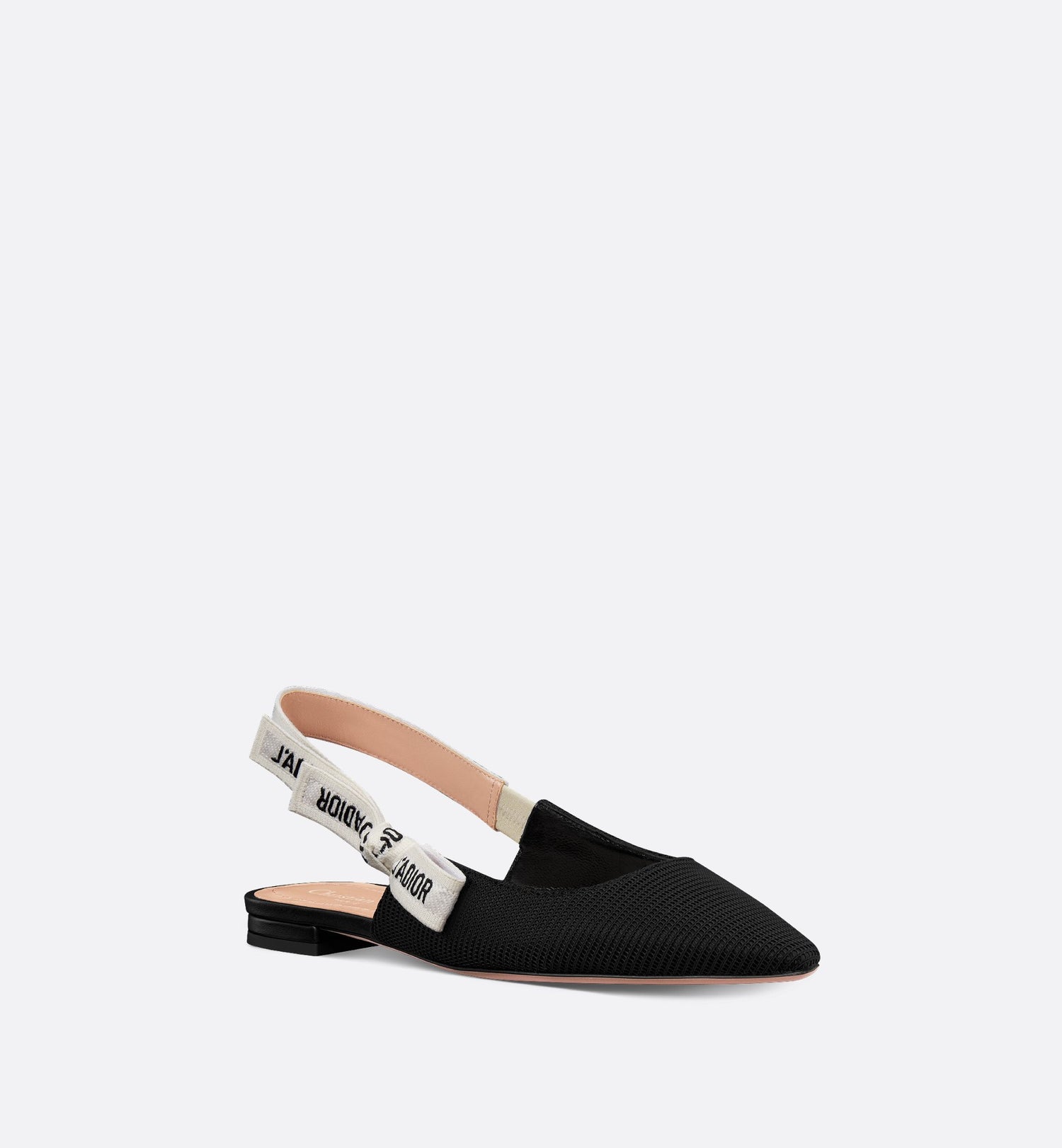 JAdior Slingback Flat Black Technical Fabric