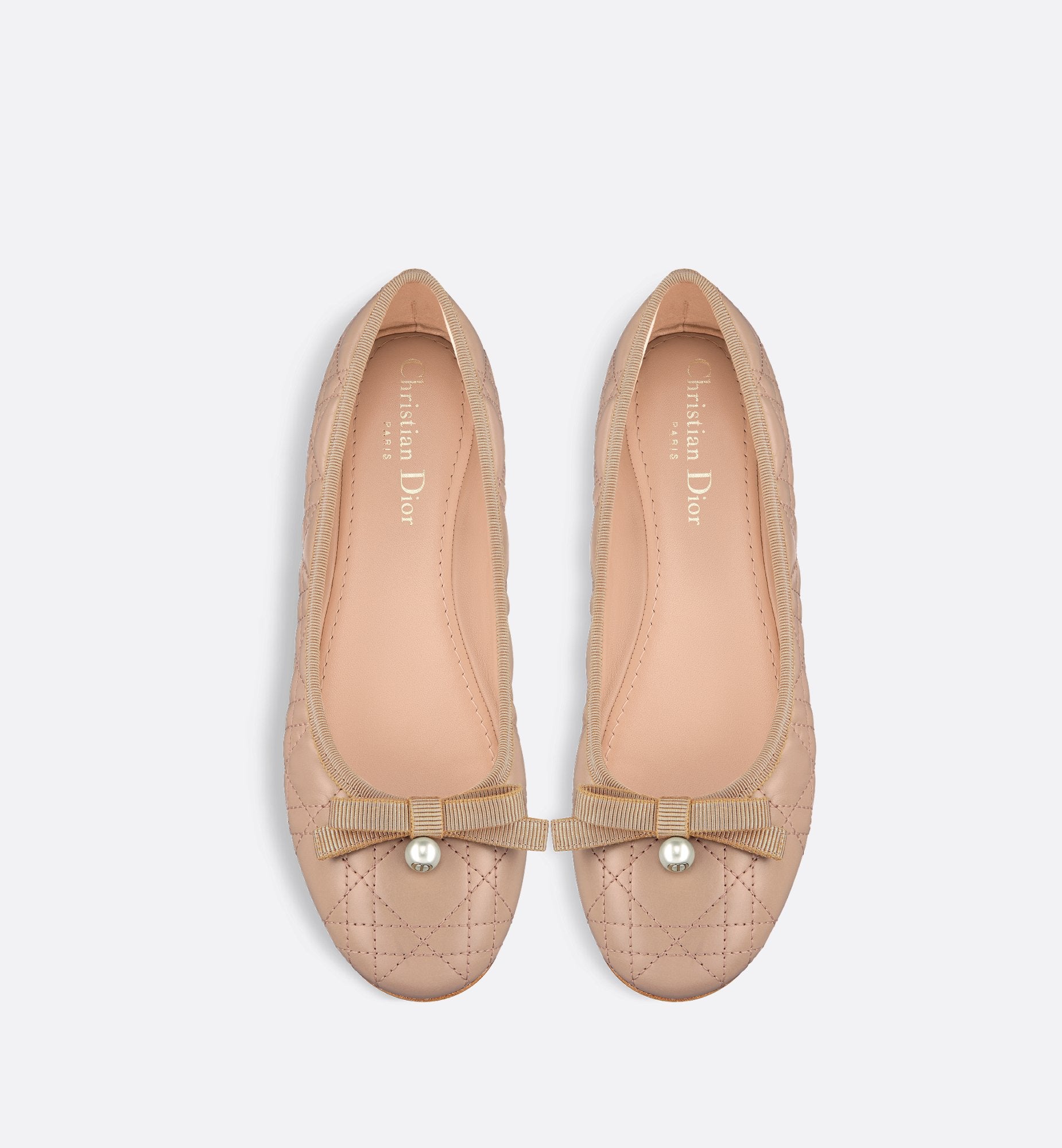 Ballet Flat Nude Quilted Cannage Calfskin