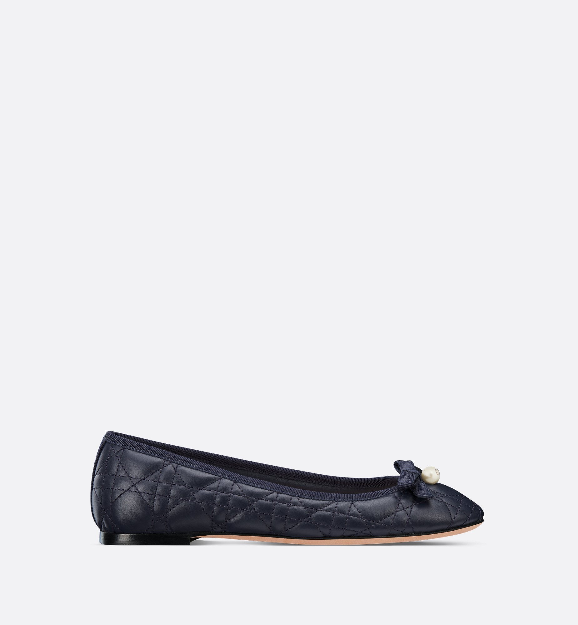 Ballet Flat Deep Blue Quilted Cannage Calfskin