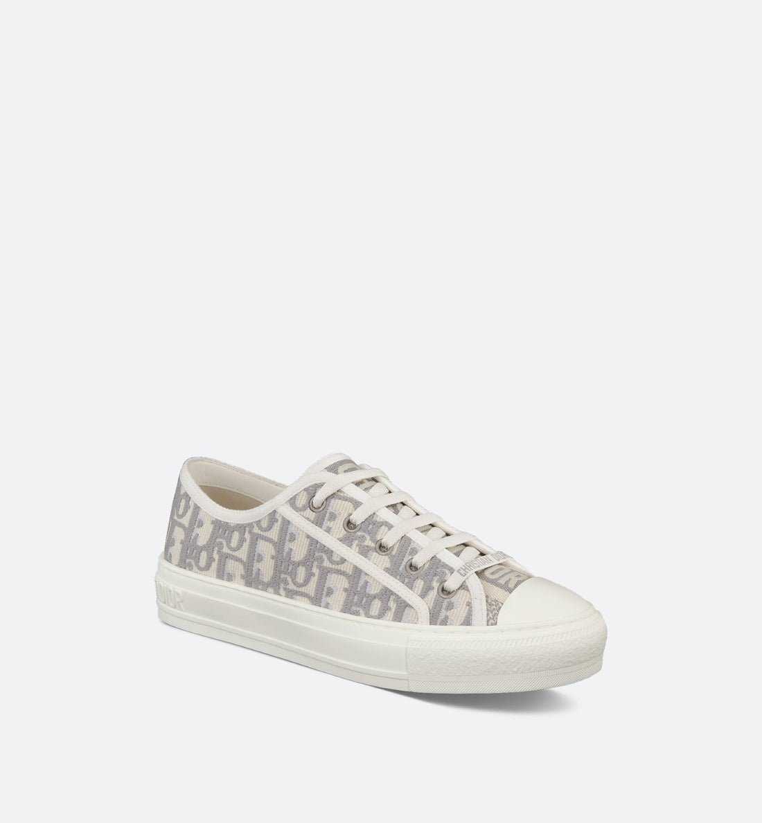 Walk N Dior Sneaker Stone Gray Oblique Embroidered Cotton