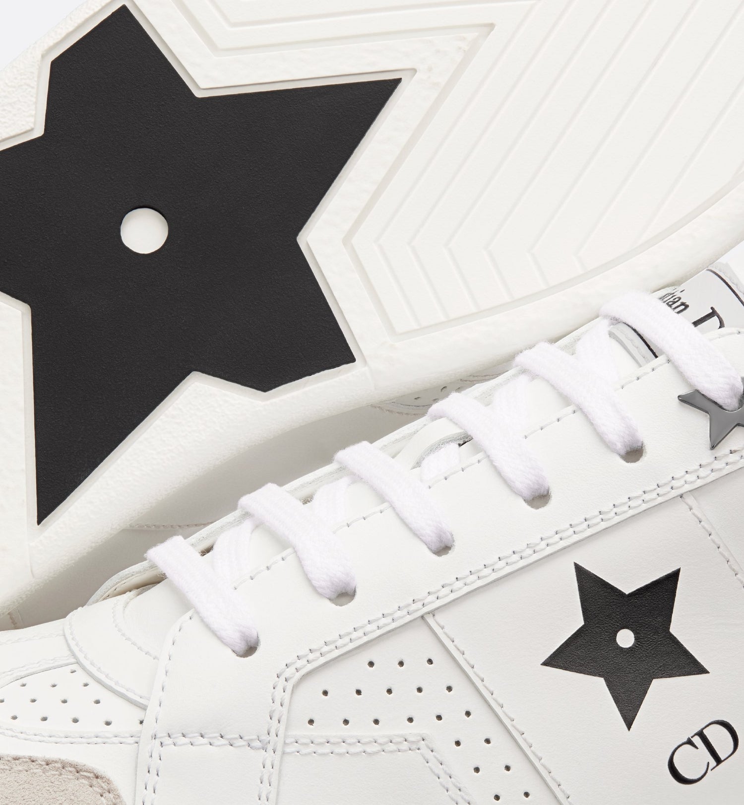 Star Sneaker White Calfskin And Suede