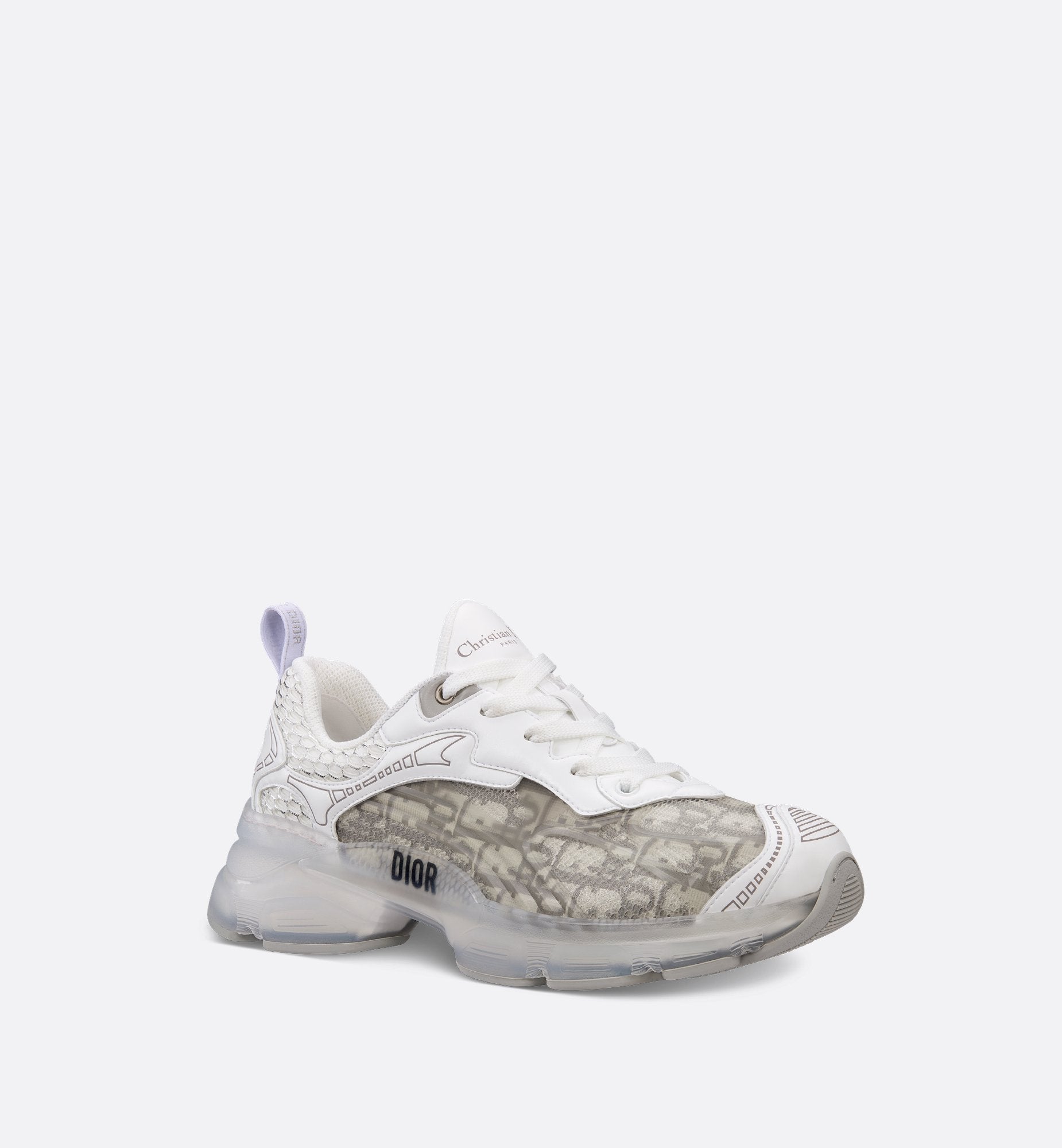 Vibe Sneaker Gray Oblique Technical Fabric And Transparent Rubber