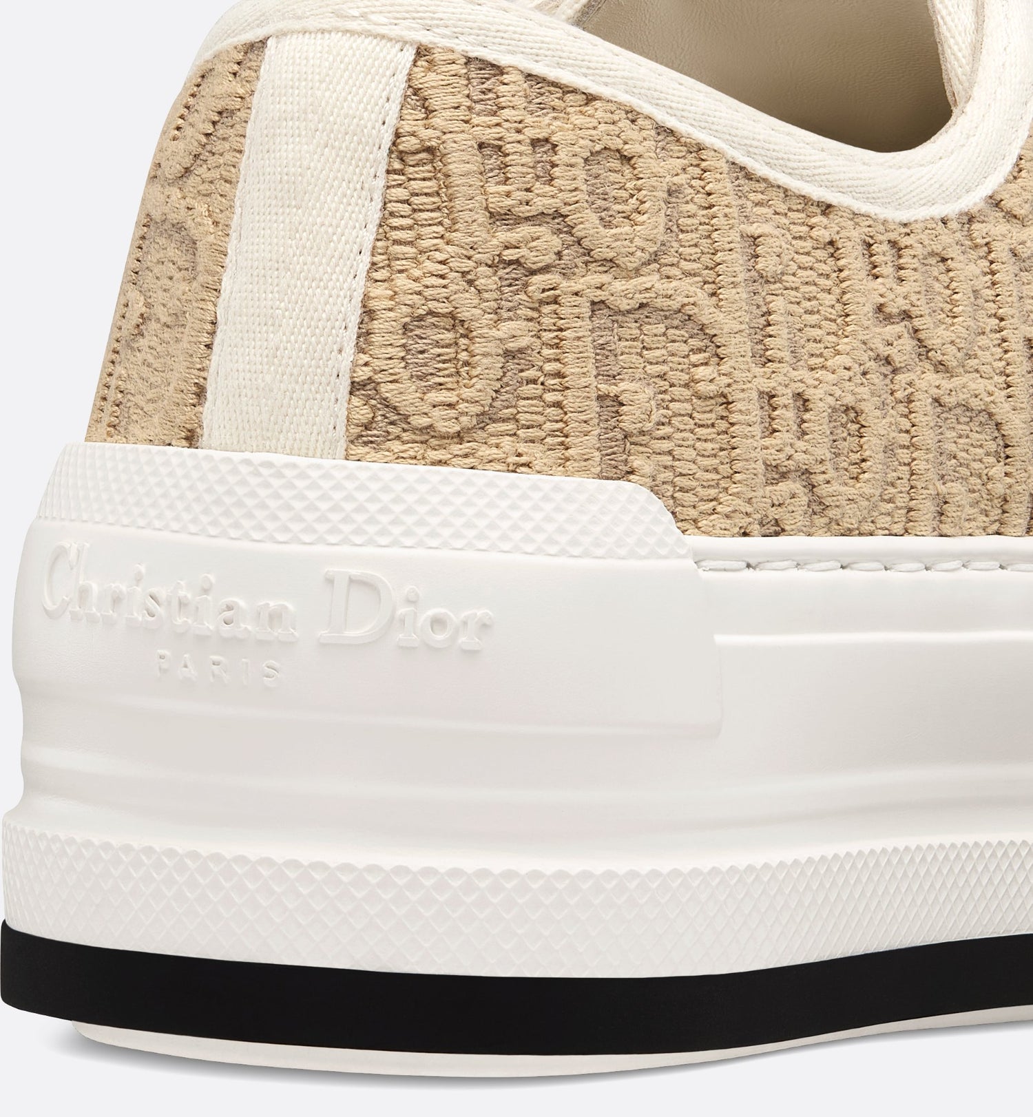 Walk N Dior Platform Sneaker Natural Raffia Effect Cotton Embroidered With Dior Oblique Motif