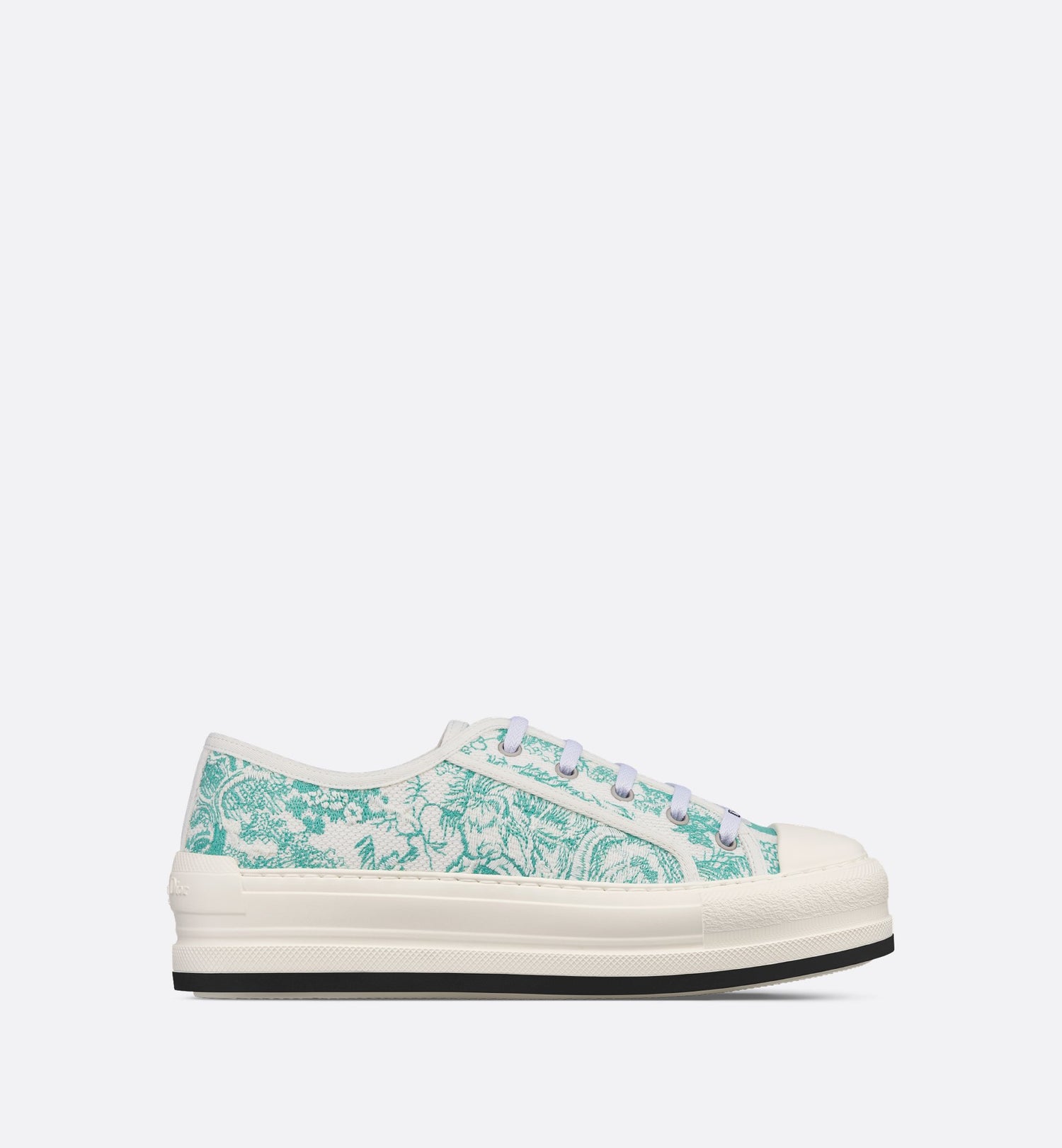 Dioriviera Walk N Dior Platform Sneaker Cotton Embroidered With Aquamarina Toile De Jouy Sauvage Motif