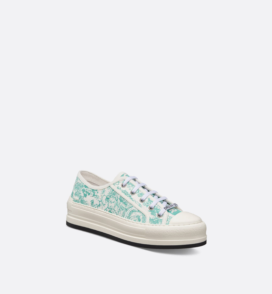 Dioriviera Walk N Dior Platform Sneaker Cotton Embroidered With Aquamarina Toile De Jouy Sauvage Motif