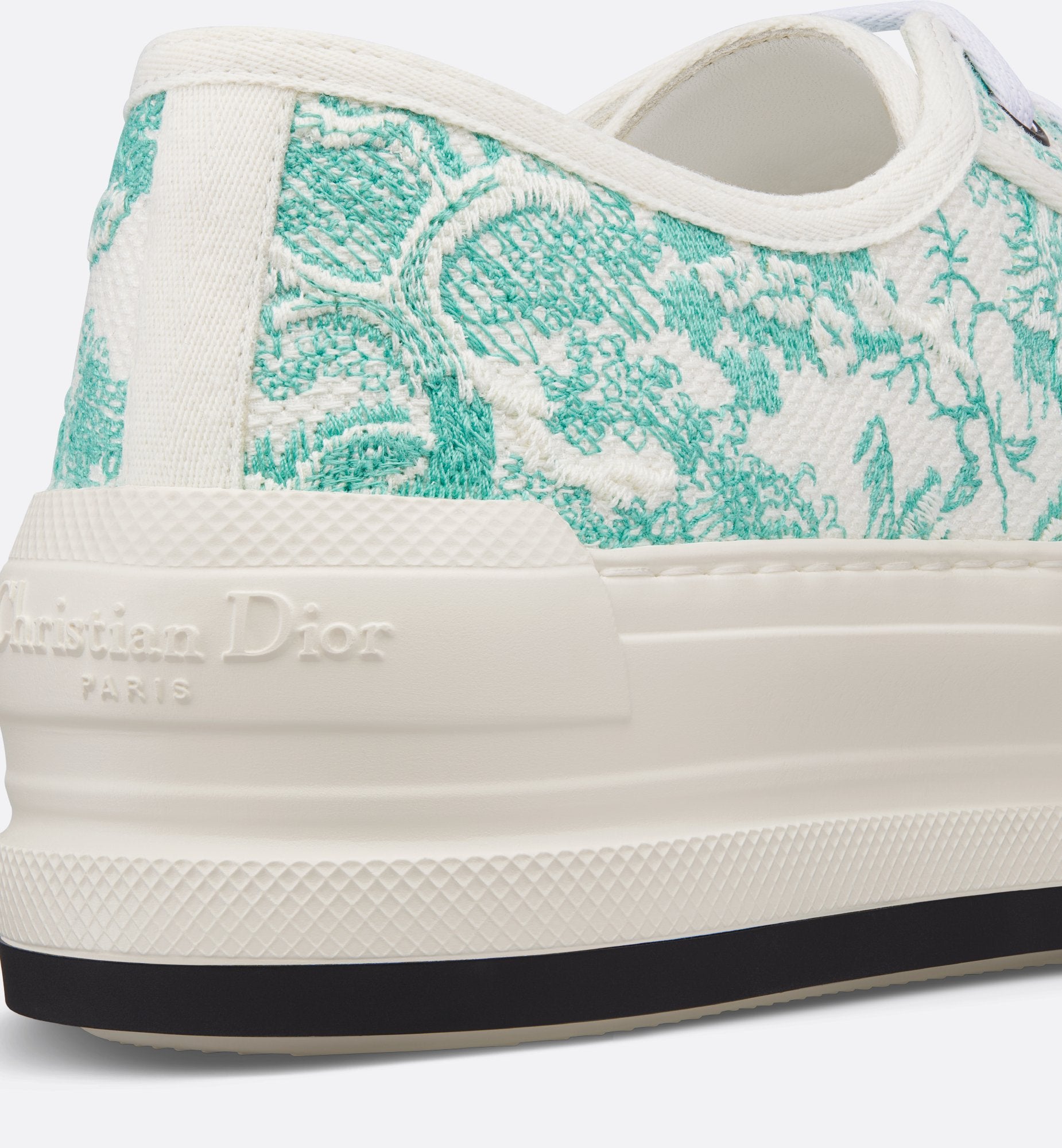 Dioriviera Walk N Dior Platform Sneaker Cotton Embroidered With Aquamarina Toile De Jouy Sauvage Motif