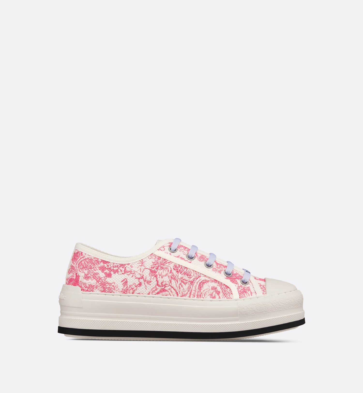 Dioriviera Walk N Dior Platform Sneaker Cotton Embroidered With Candy Pink Toile De Jouy Sauvage Motif