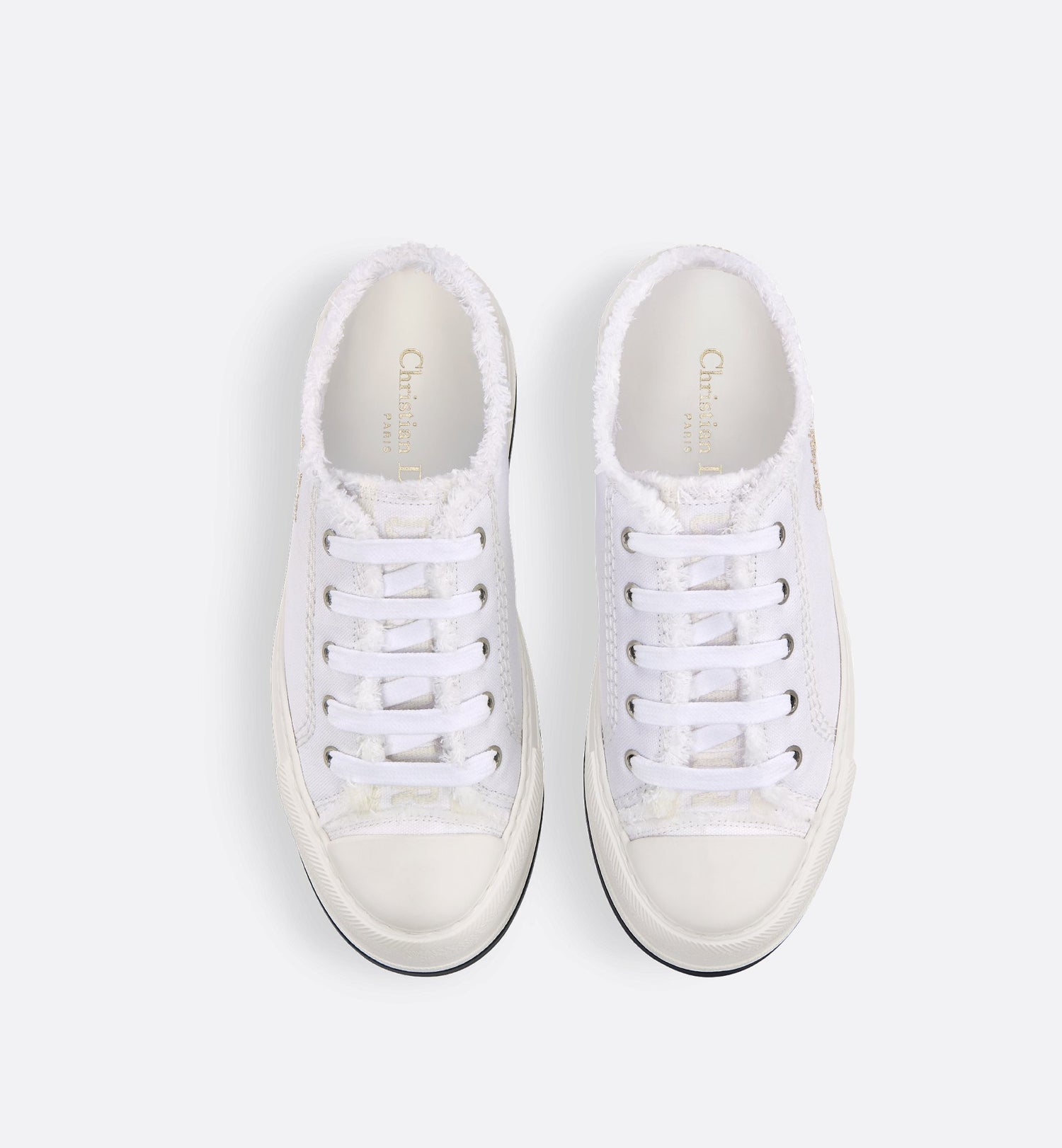 Dioriviera Walk N Dior Platform Sneaker White Fringed And Embroidered Cotton Canvas