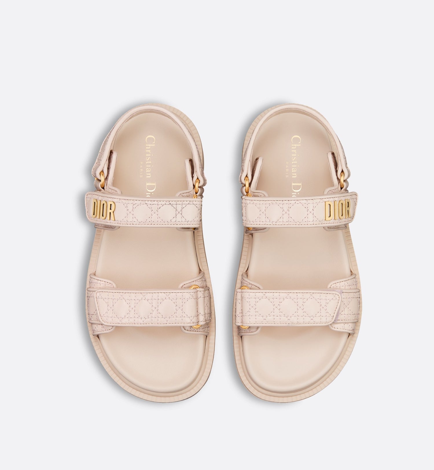 Dioract Sandal Rose Quartz Quilted Cannage Calfskin