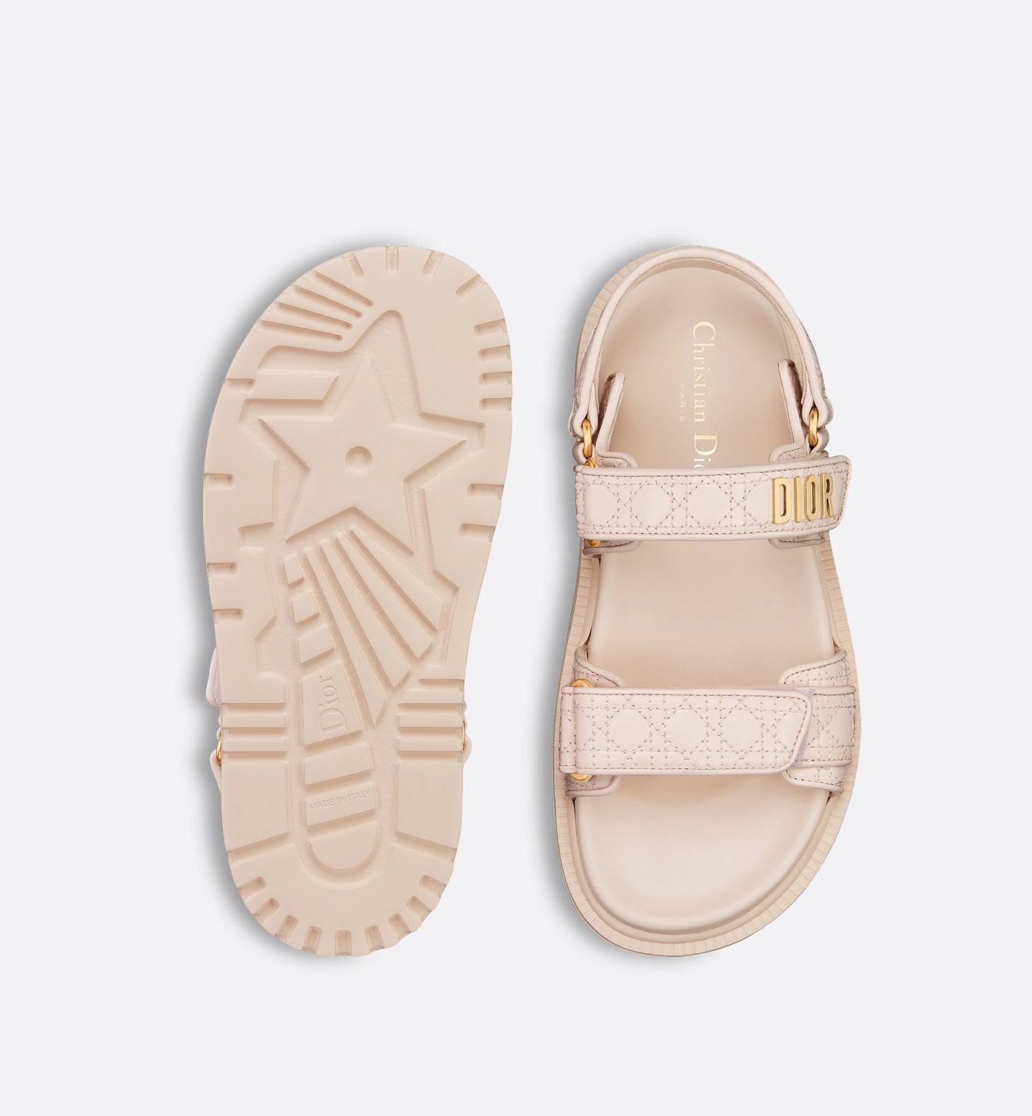 Dioract Sandal Rose Quartz Quilted Cannage Calfskin