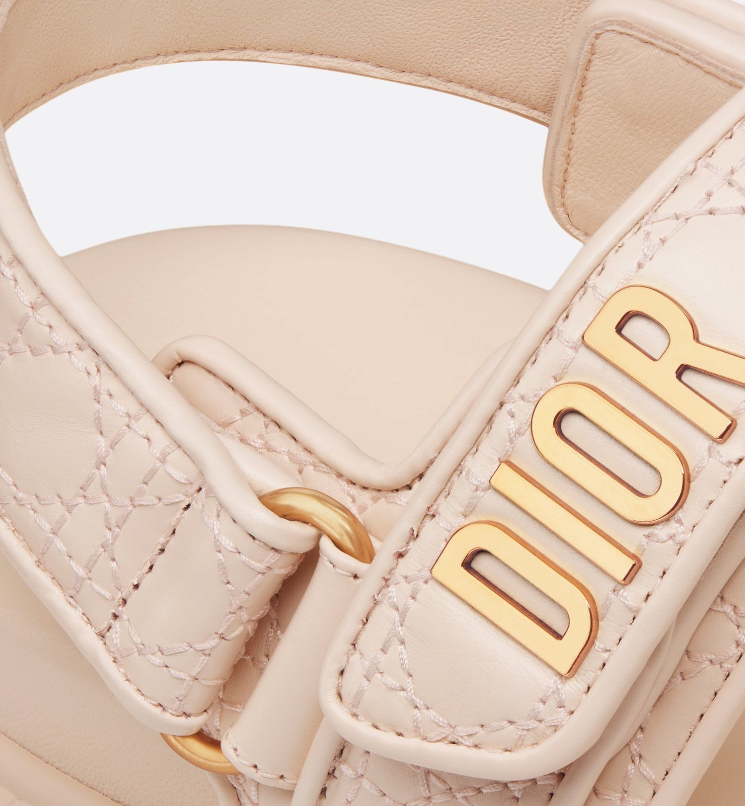 Dioract Sandal Rose Quartz Quilted Cannage Calfskin