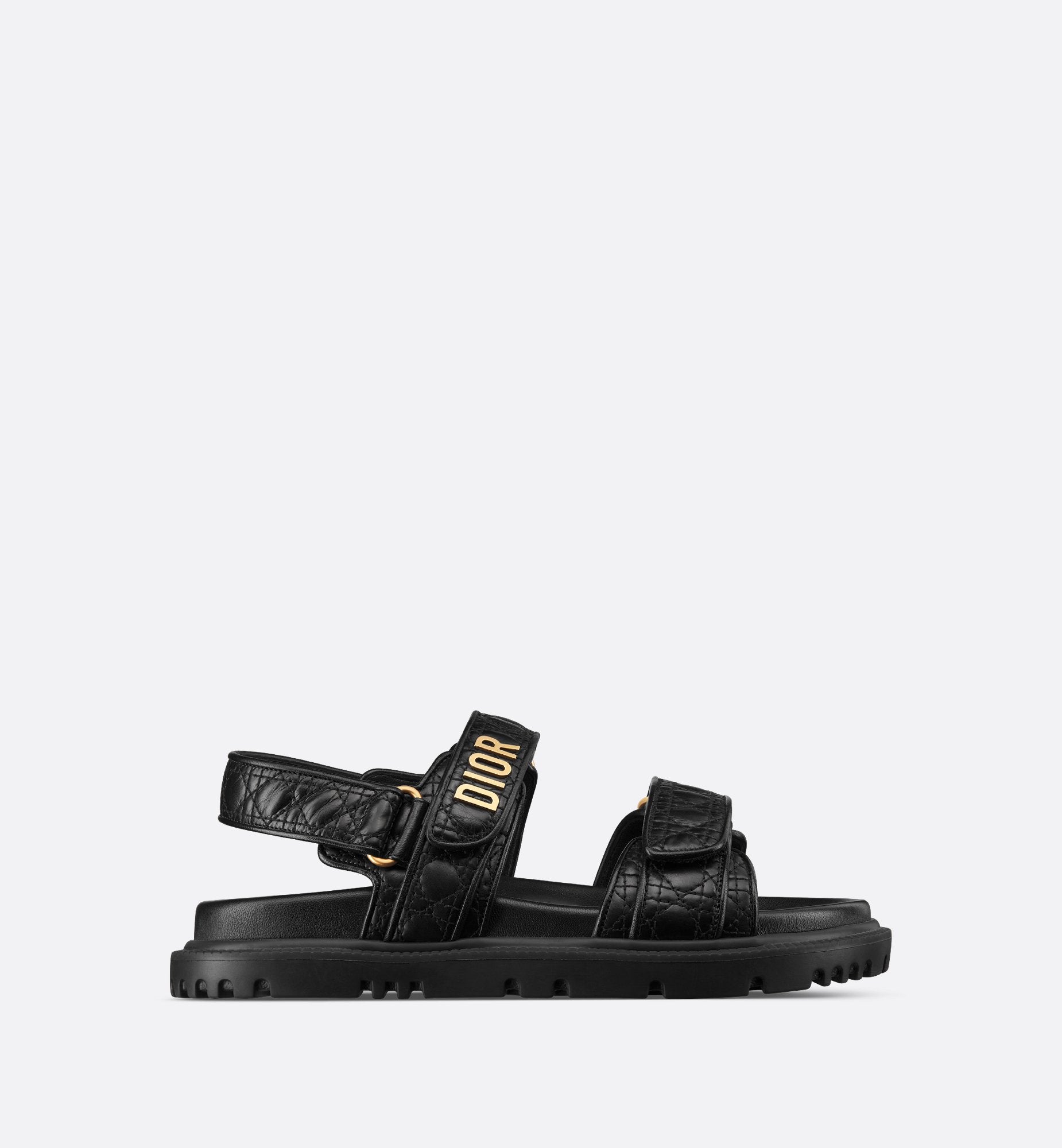 Dioract Sandal Black Quilted Cannage Calfskin