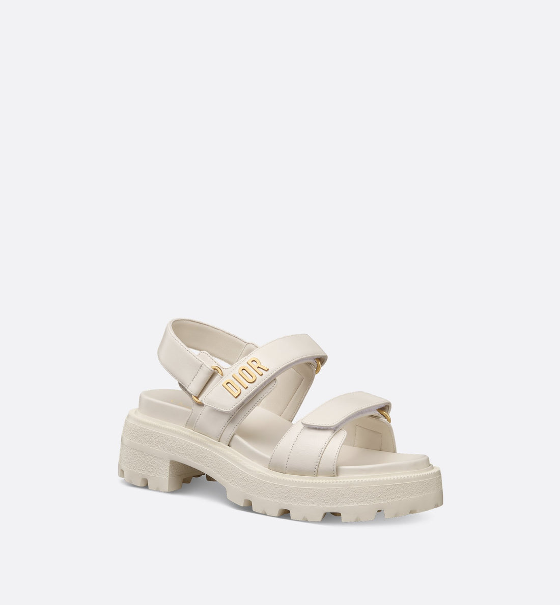 Dioract Platform Sandal White Lambskin