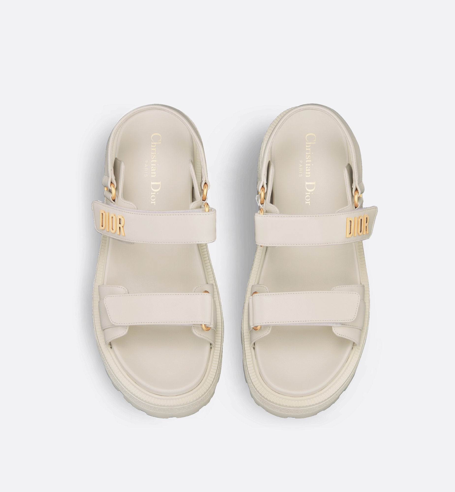 Dioract Platform Sandal White Lambskin