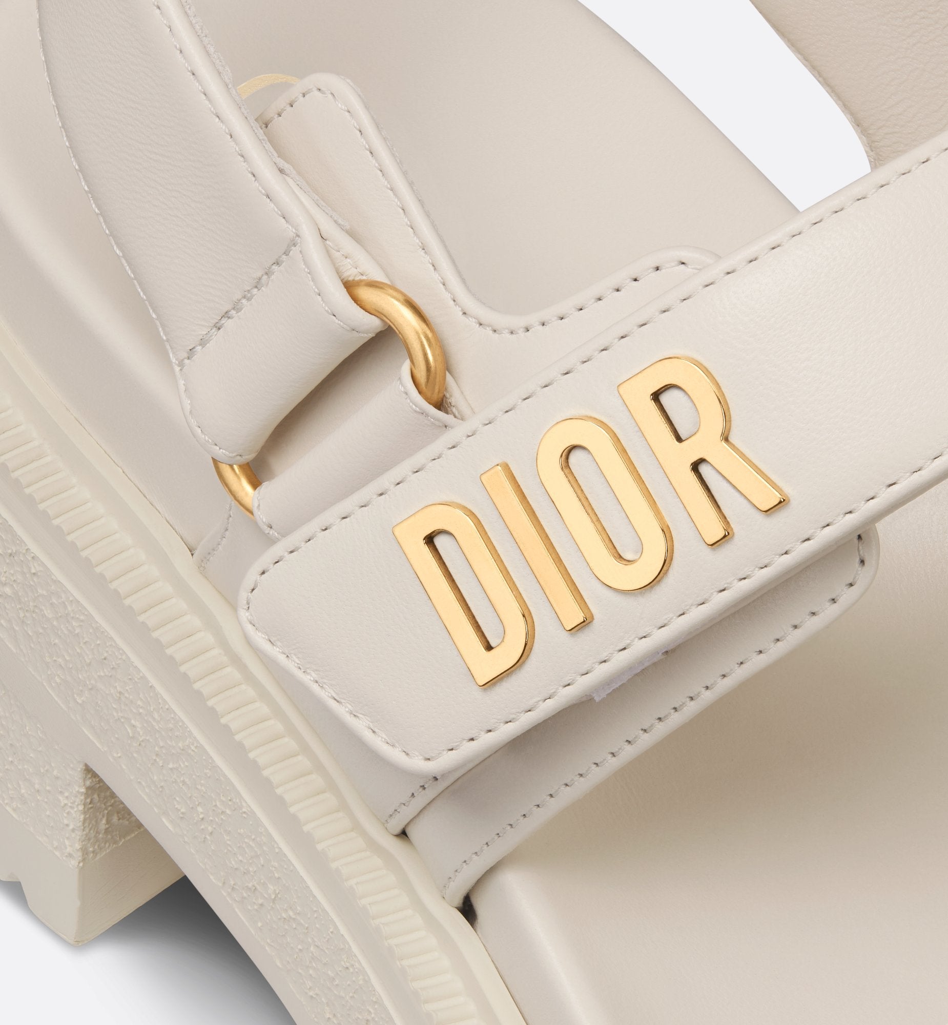 Dioract Platform Sandal White Lambskin