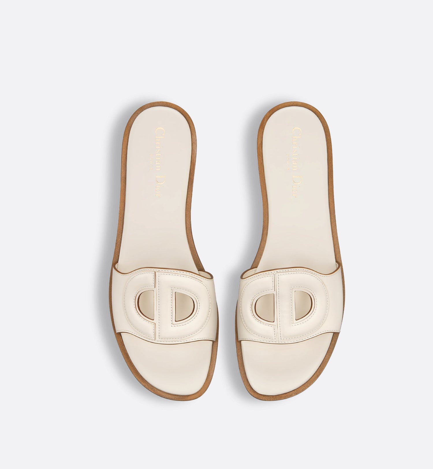 D Club Slide White Calfskin