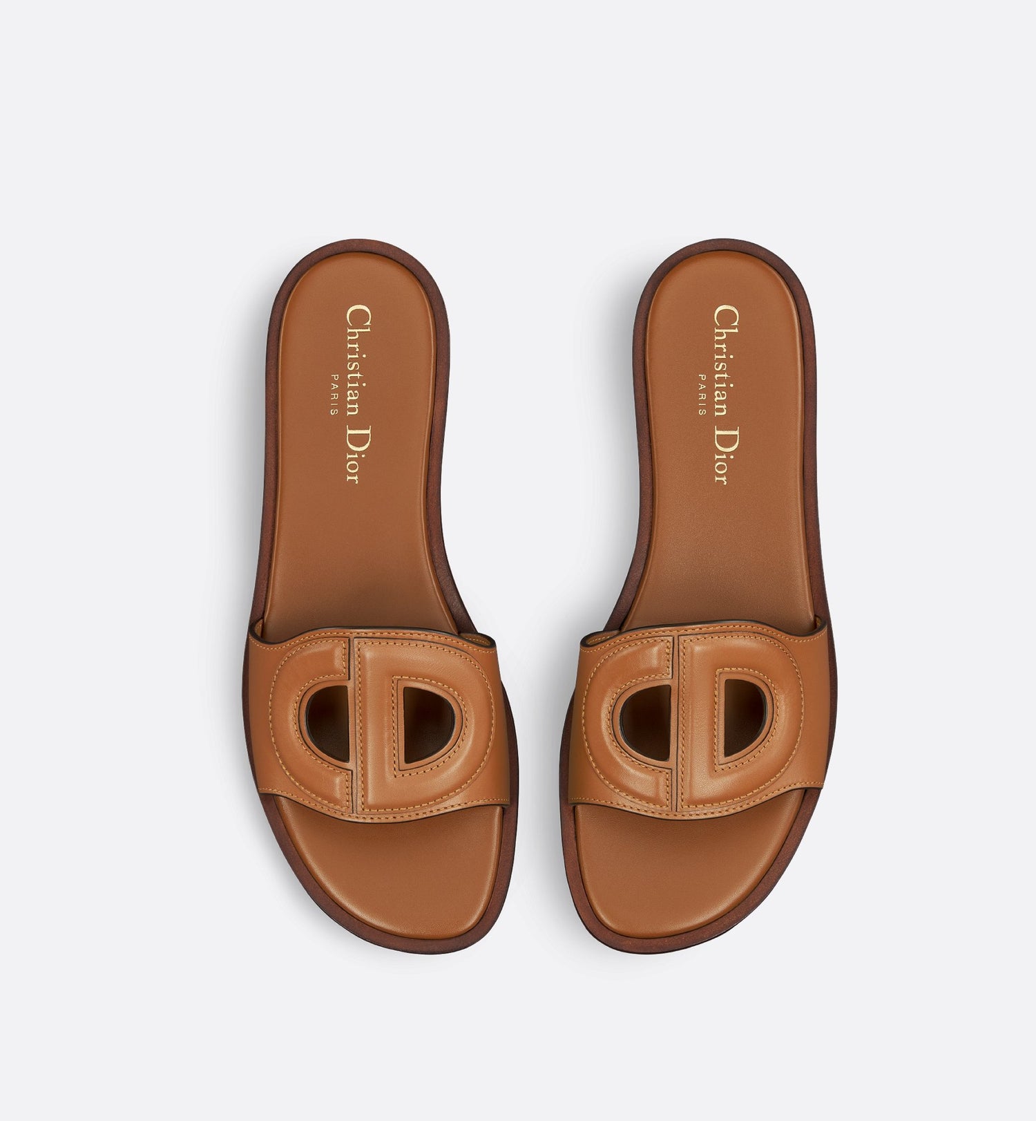 D Club Slide Camel Calfskin