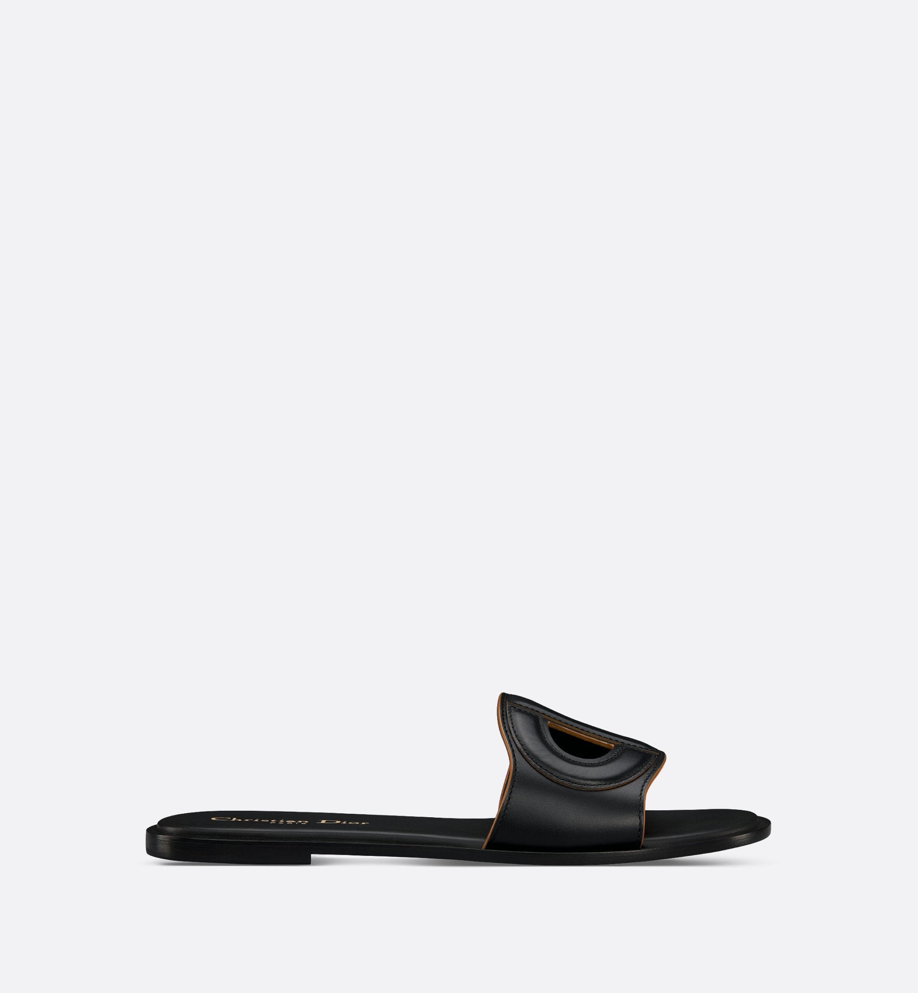 D Club Slide Black Calfskin