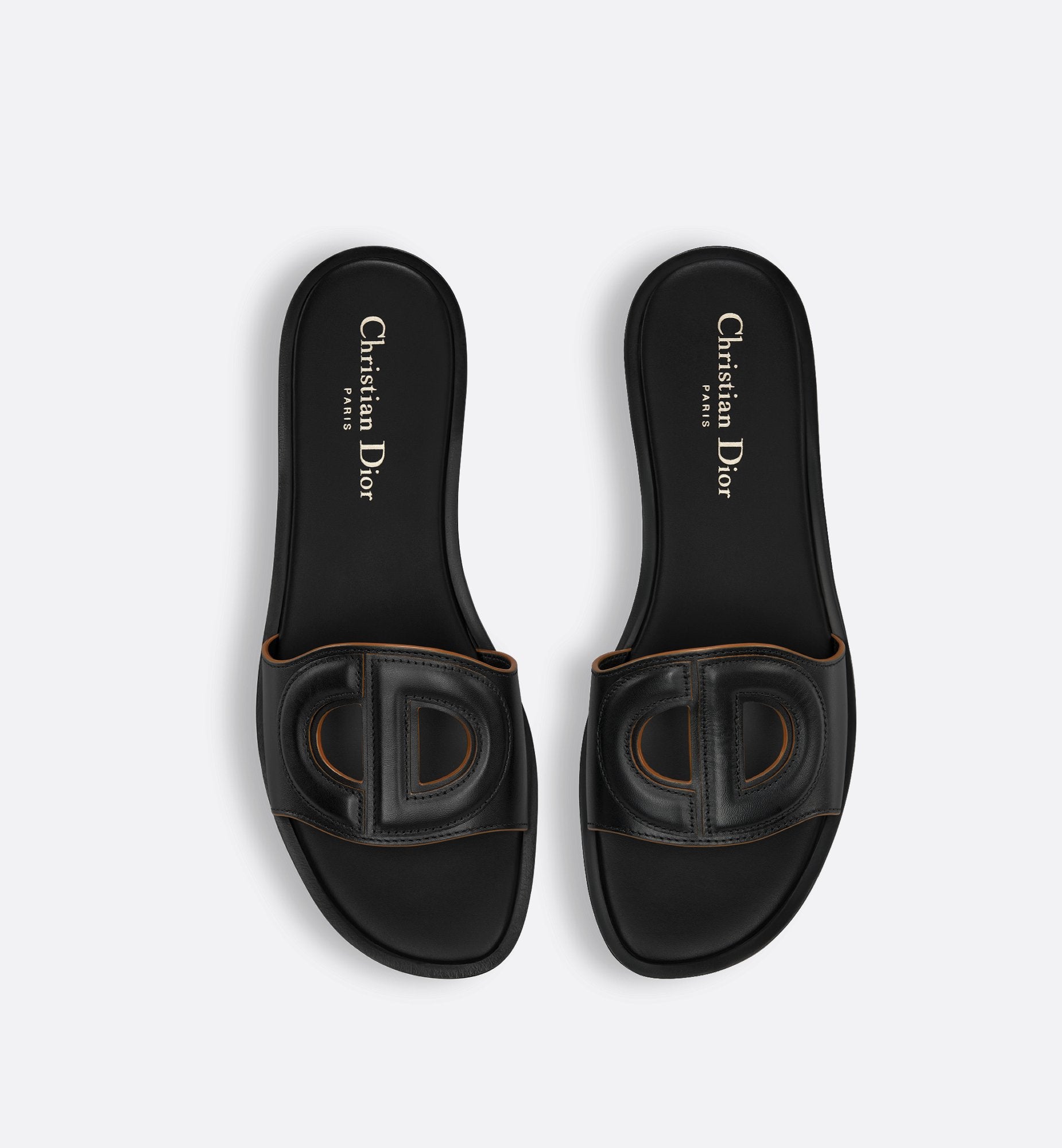 D Club Slide Black Calfskin