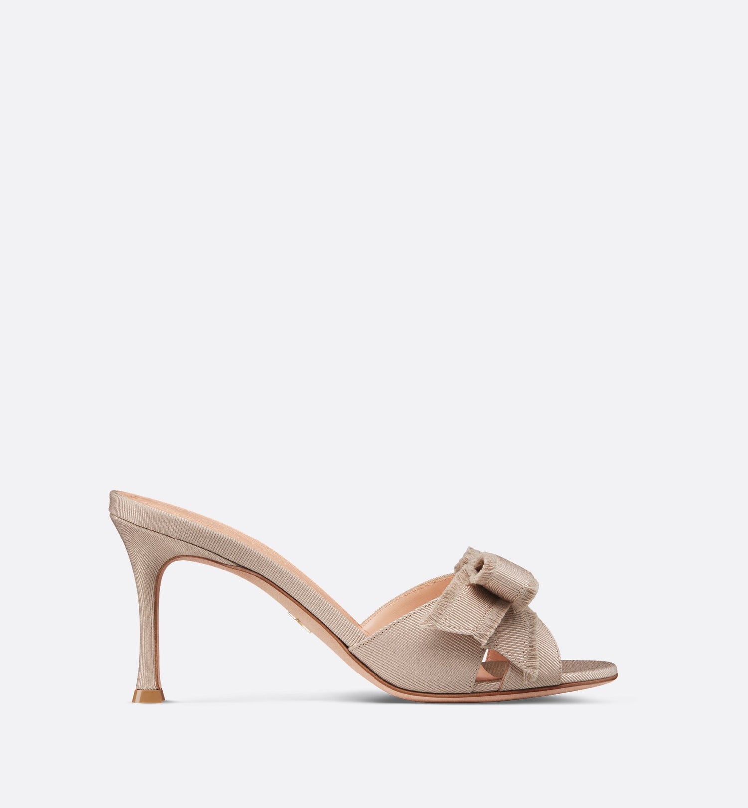 Adiorable Heeled Slide Nude Fringed Grosgrain