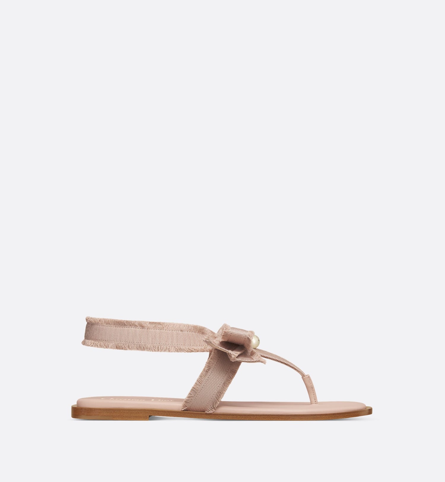 Adiorable Thong Sandal Nude Fringed Grosgrain