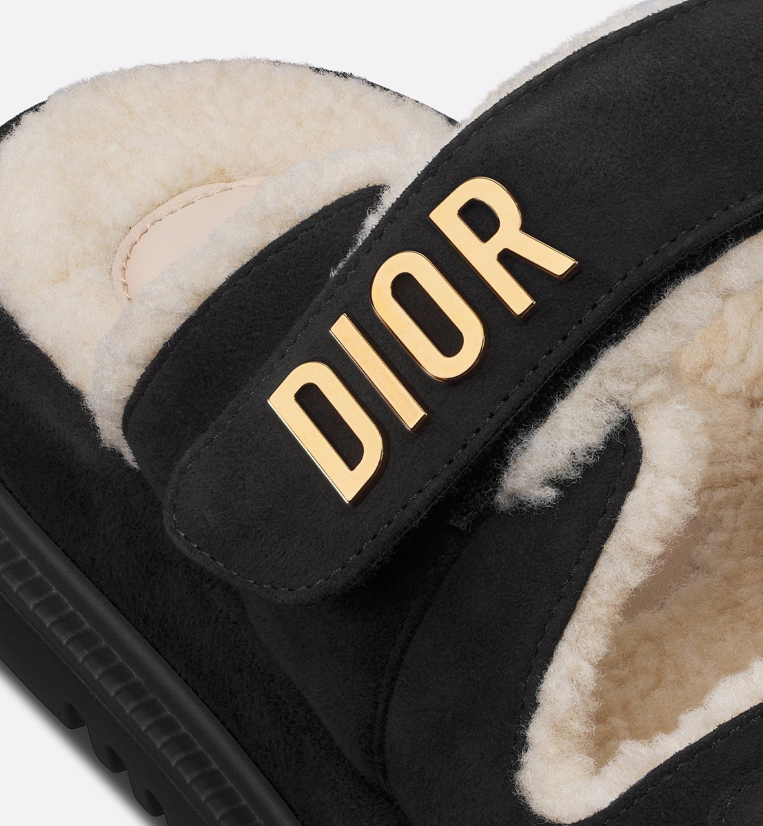 Dioract Slide Black Suede Goatskin