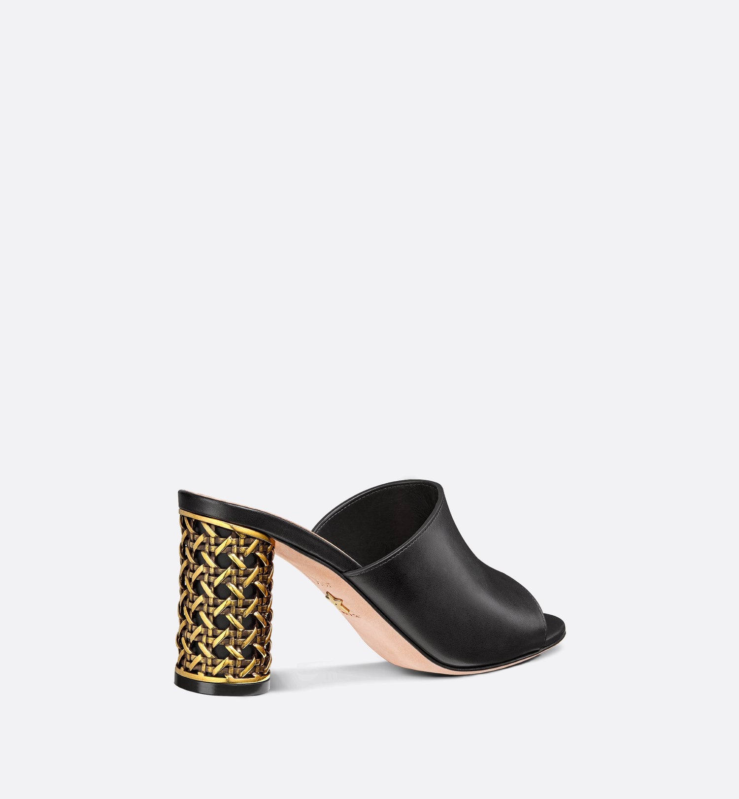 Icon Heeled Slide Black Calfskin