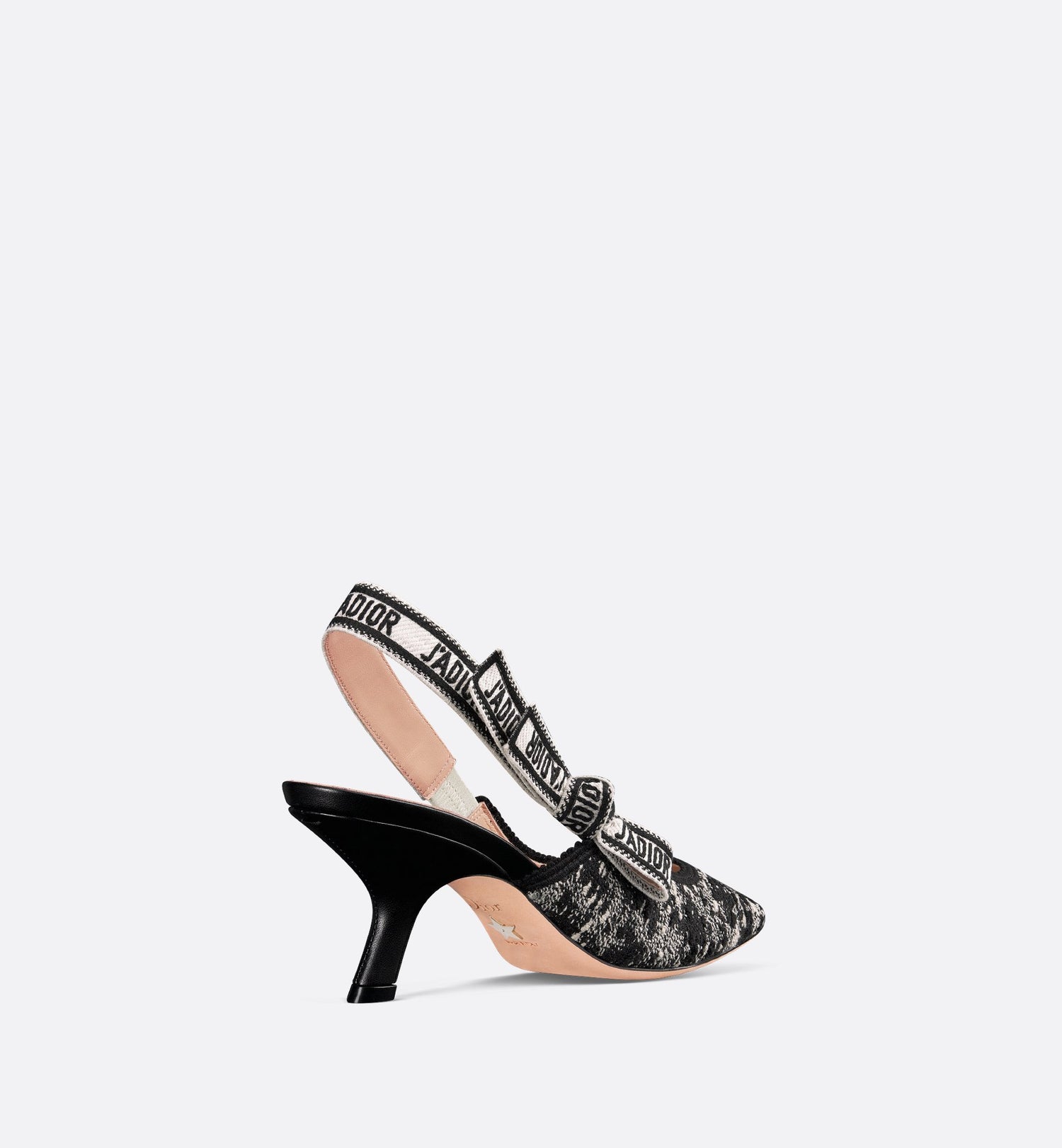 JAdior Slingback Pump Black And White Houndstooth Tweed