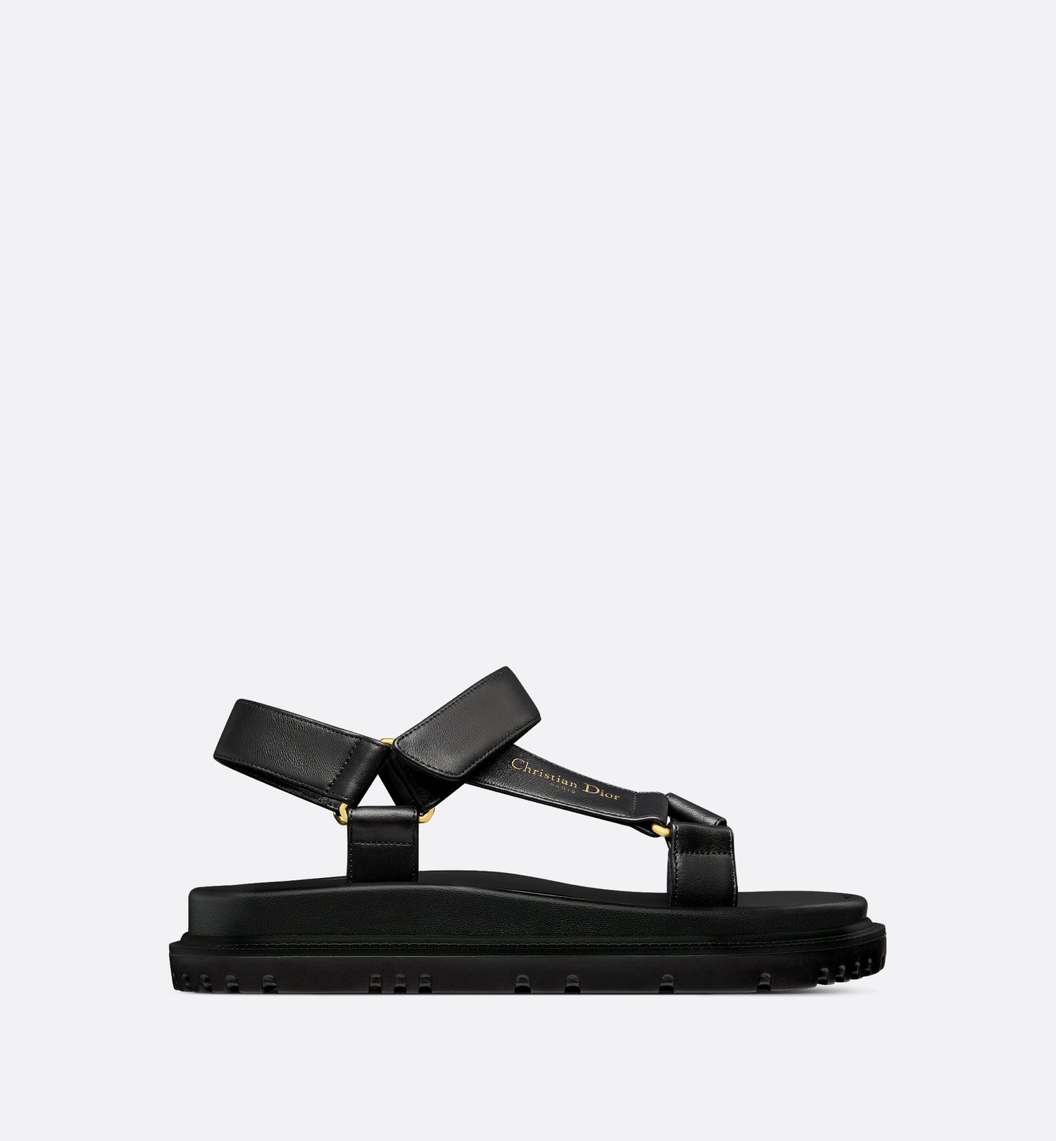 D Wave Sandal Black Lambskin