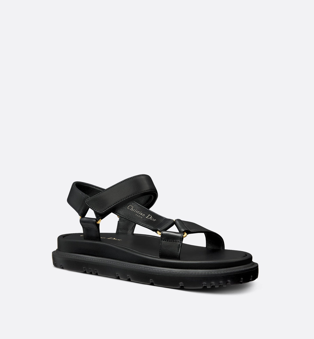 D Wave Sandal Black Lambskin