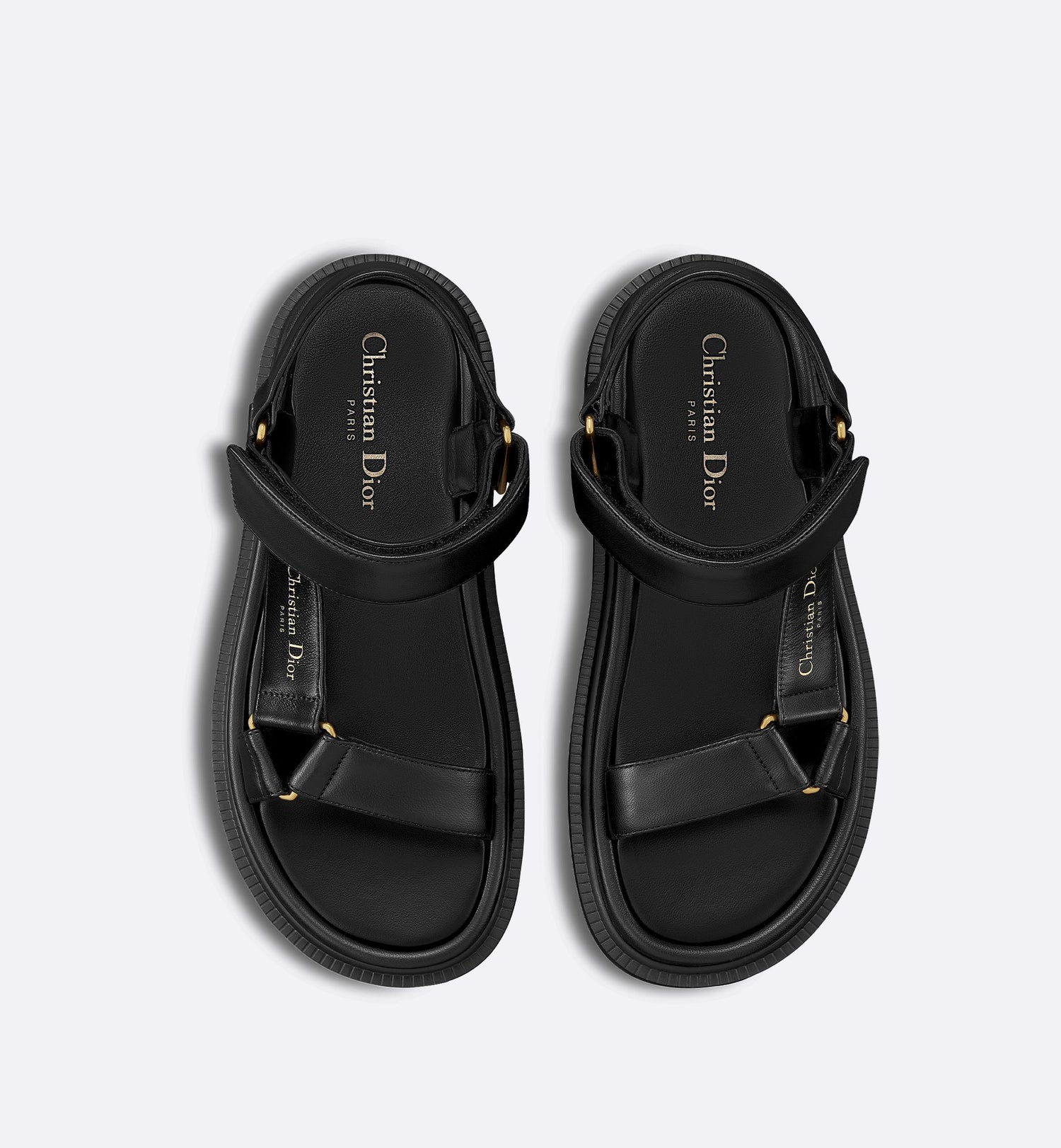 D Wave Sandal Black Lambskin