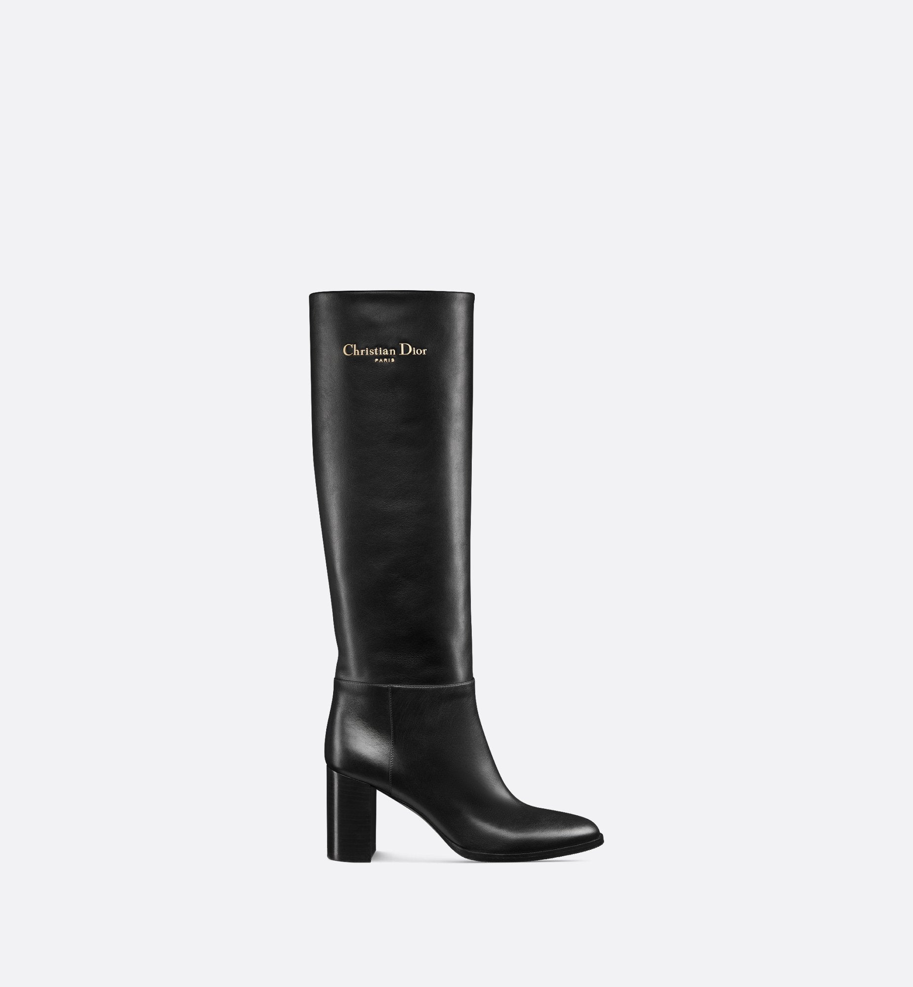 D Town Heeled Boot Black Supple Calfskin