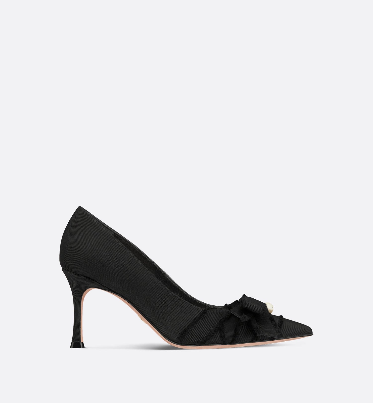 Adiorable Pump Black Fringed Grosgrain