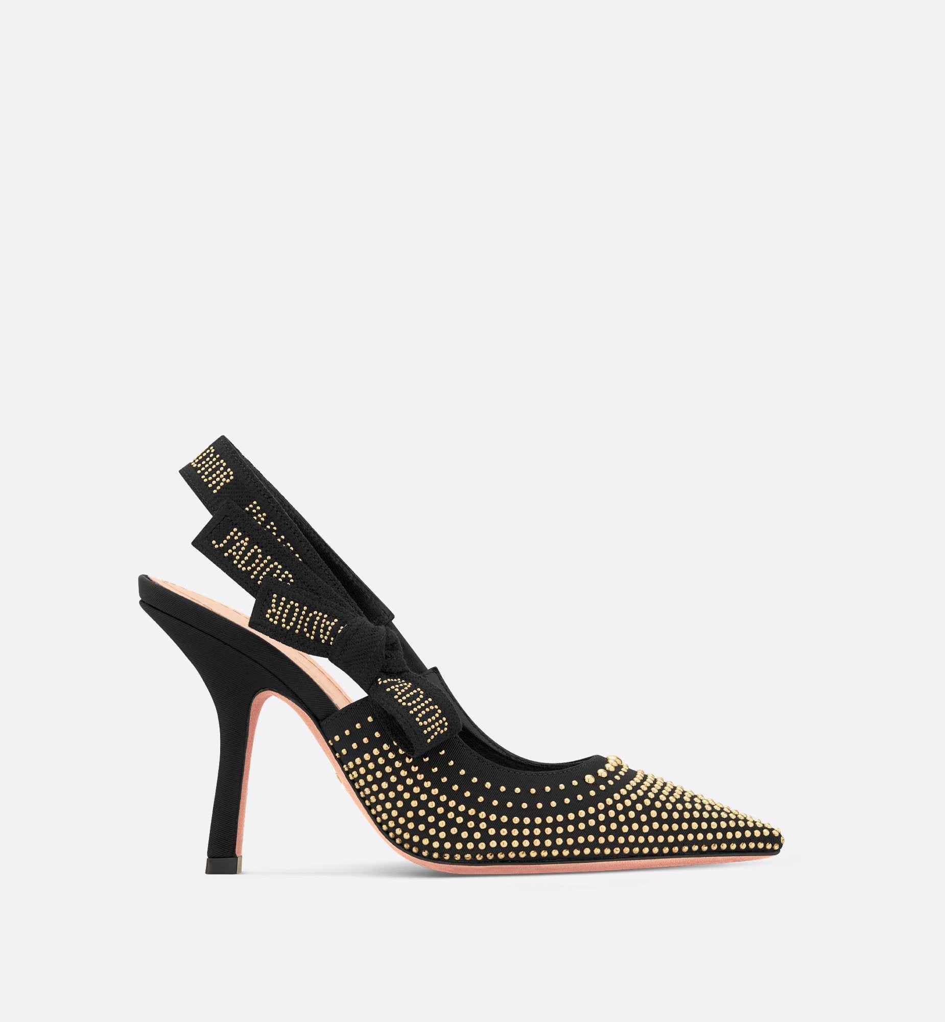 JAdior Slingback Pump Black Grosgrain And Gold-Finish Studs